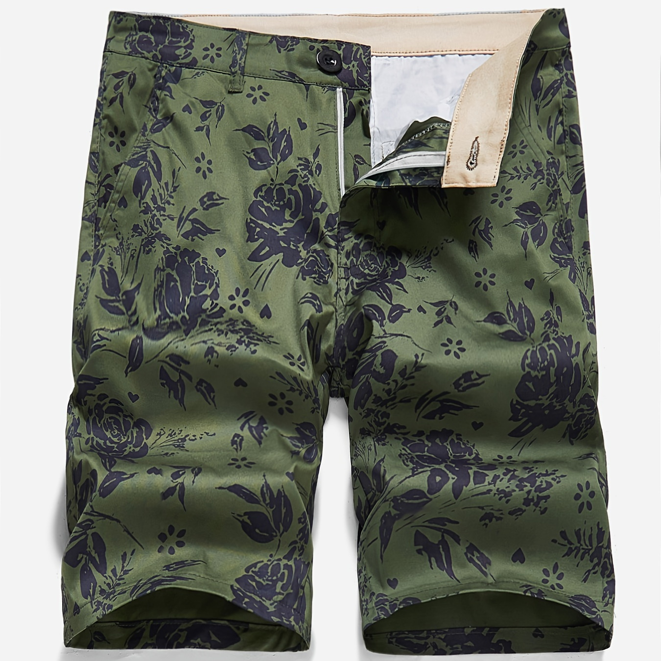 Men's Summer Fashion Green Floral Print Elastic Waist Shorts, Summer , Outdoor Activities
Men's Summer Fashion Green Floral Print Elastic Waist Shorts, Summer , Outdoor Activities