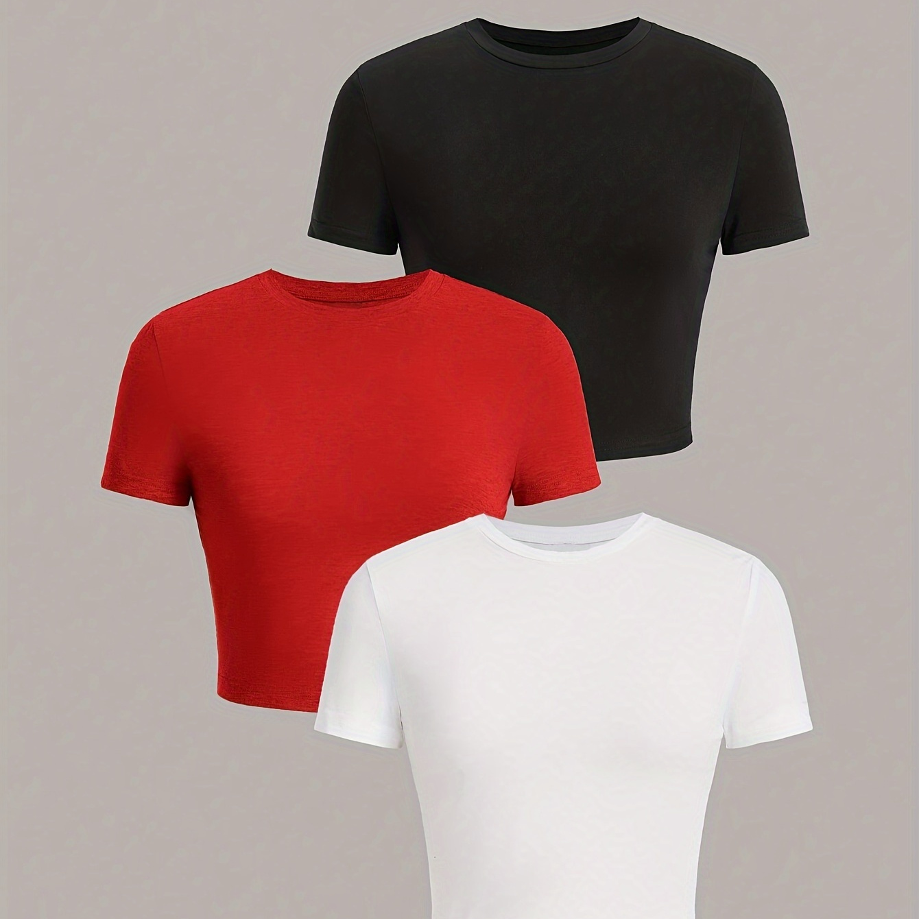 Ensemble de 3 T-shirts Col Rond , T-shirt Décontracté à Manches Courtes pour & l'Été, Vêtements pour Femmes
Ensemble de 3 T-shirts Col Rond , T-shirt Décontracté à Manches Courtes pour & l'Été, Vêtements pour Femmes