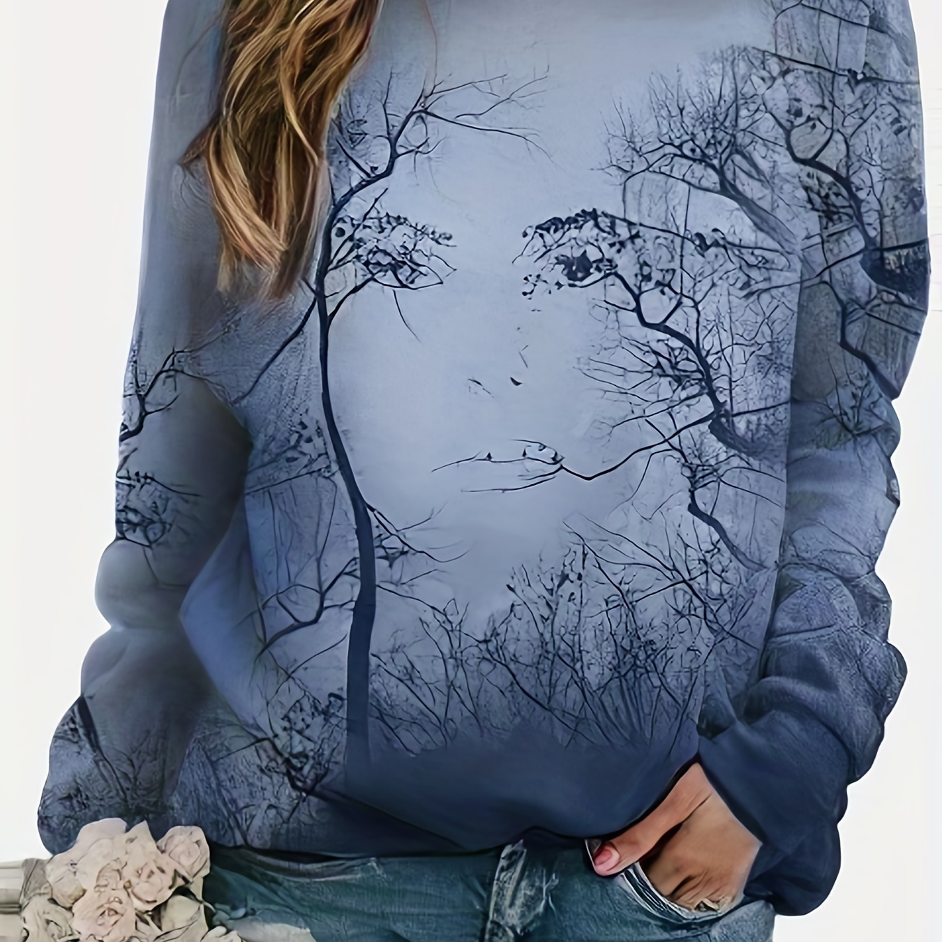 Tree Print Crew Neck T-shirt, Casual Long Sleeve Top For Spring & Fall, Women's Clothing
Tree Print Crew Neck T-shirt, Casual Long Sleeve Top For Spring & Fall, Women's Clothing
