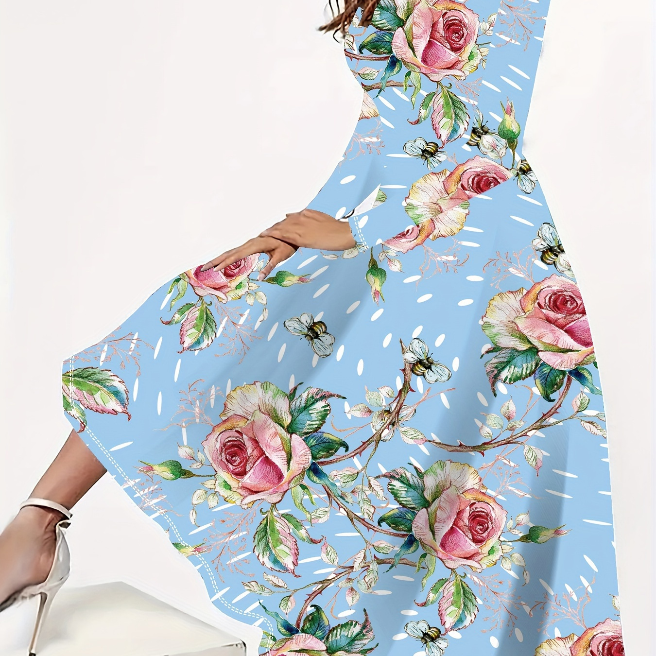 Size Floral Maxi Dress For Women - Long Sleeve, Round Neck With Stretch Fabric, Machine Washable
Size Floral Maxi Dress For Women - Long Sleeve, Round Neck With Stretch Fabric, Machine Washable
