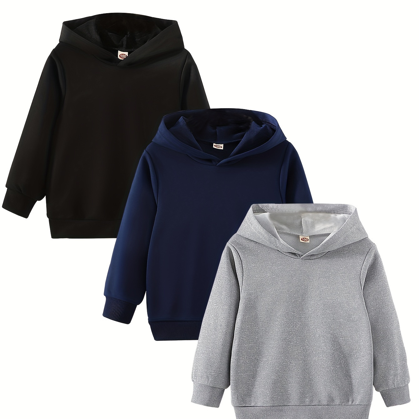 3pcs Boy's Solid Color Hooded Sports Sweatshirt For All Seasons - Versatile Trendy Long Sleeve Pullover As Gift
3pcs Boy's Solid Color Hooded Sports Sweatshirt For All Seasons - Versatile Trendy Long Sleeve Pullover As Gift