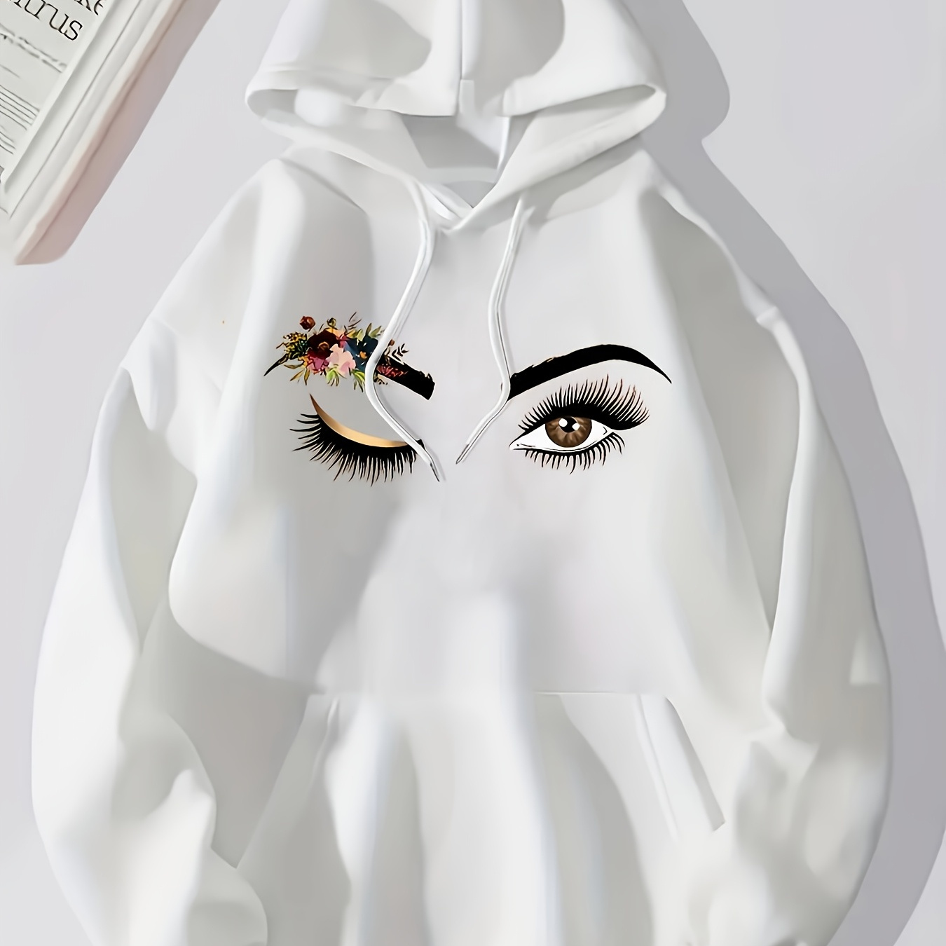 Women's Casual Hoodie With Geometric Eye Print - Cozy Drawstring Pullover For Fall & Winter, Polyester , Machine Washable
Women's Casual Hoodie With Geometric Eye Print - Cozy Drawstring Pullover For Fall & Winter, Polyester , Machine Washable