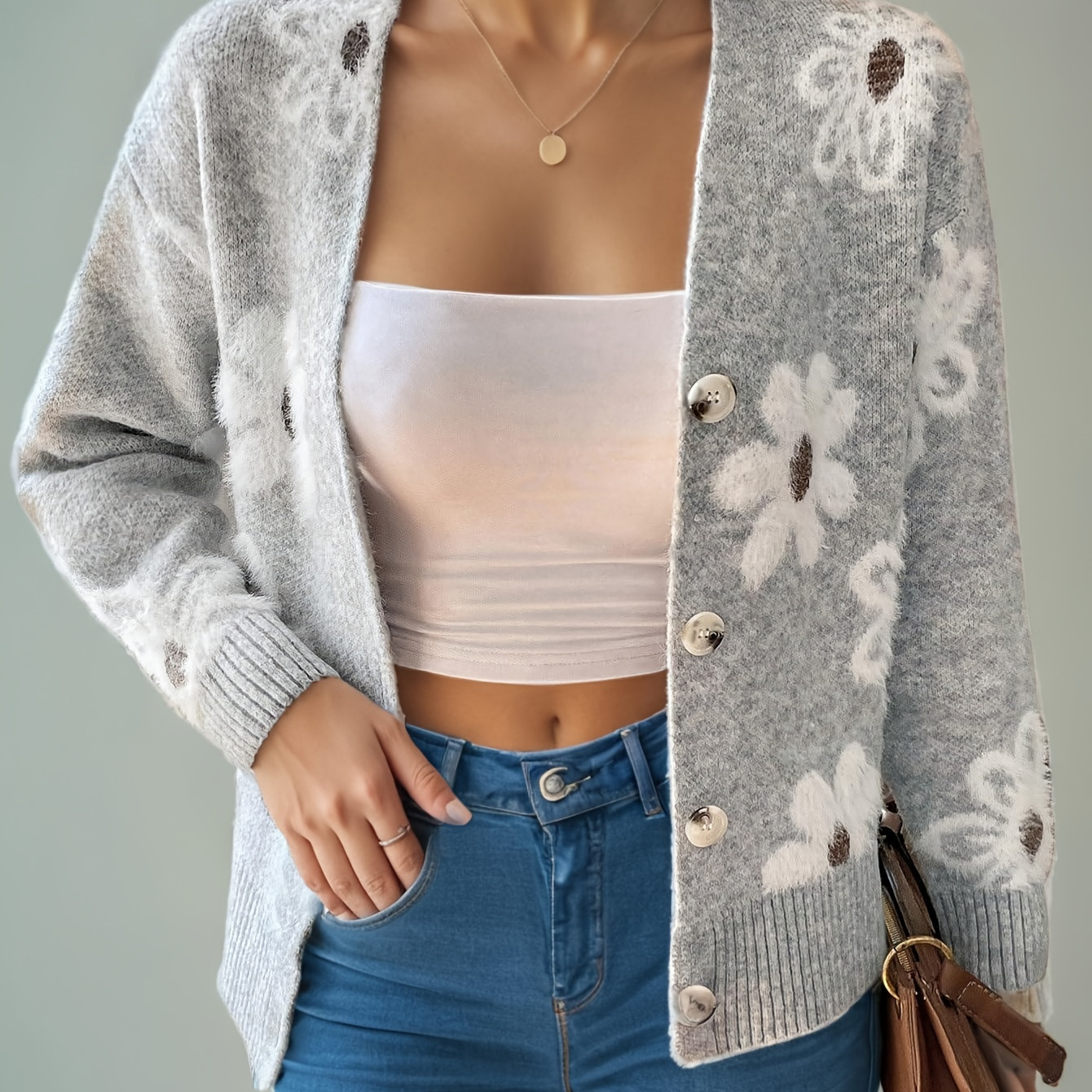 Women's Autumn And Winter Fashion Flower Pattern Button Casual Sweater Cardigan
Women's Autumn And Winter Fashion Flower Pattern Button Casual Sweater Cardigan