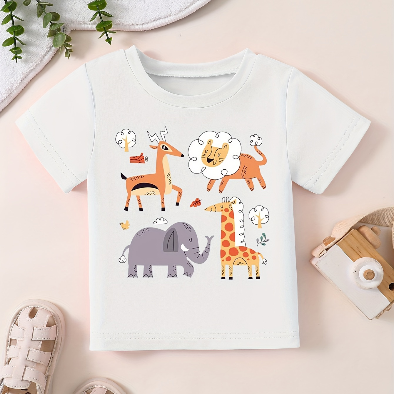 Cartoon Animal Print Cotton Tee Tops, Boys Round Neck Casual Short Sleeve Comfortable Soft Premium T-shirt
Cartoon Animal Print Cotton Tee Tops, Boys Round Neck Casual Short Sleeve Comfortable Soft Premium T-shirt