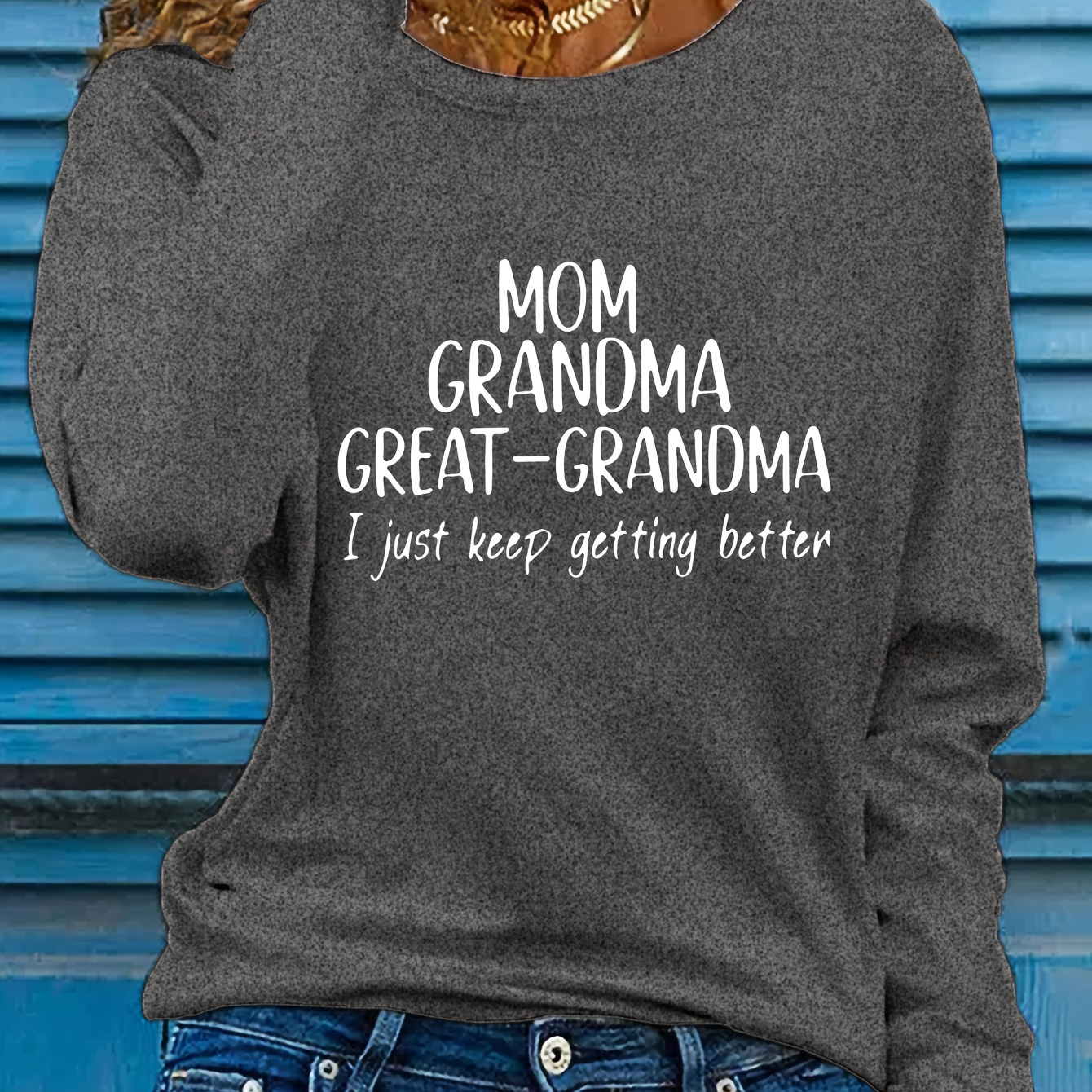 Women's Casual Long Sleeve T-shirt With Letter Print - Crew Neck, Polyester, Machine Washable - Spring & Fall
Women's Casual Long Sleeve T-shirt With Letter Print - Crew Neck, Polyester, Machine Washable - Spring & Fall