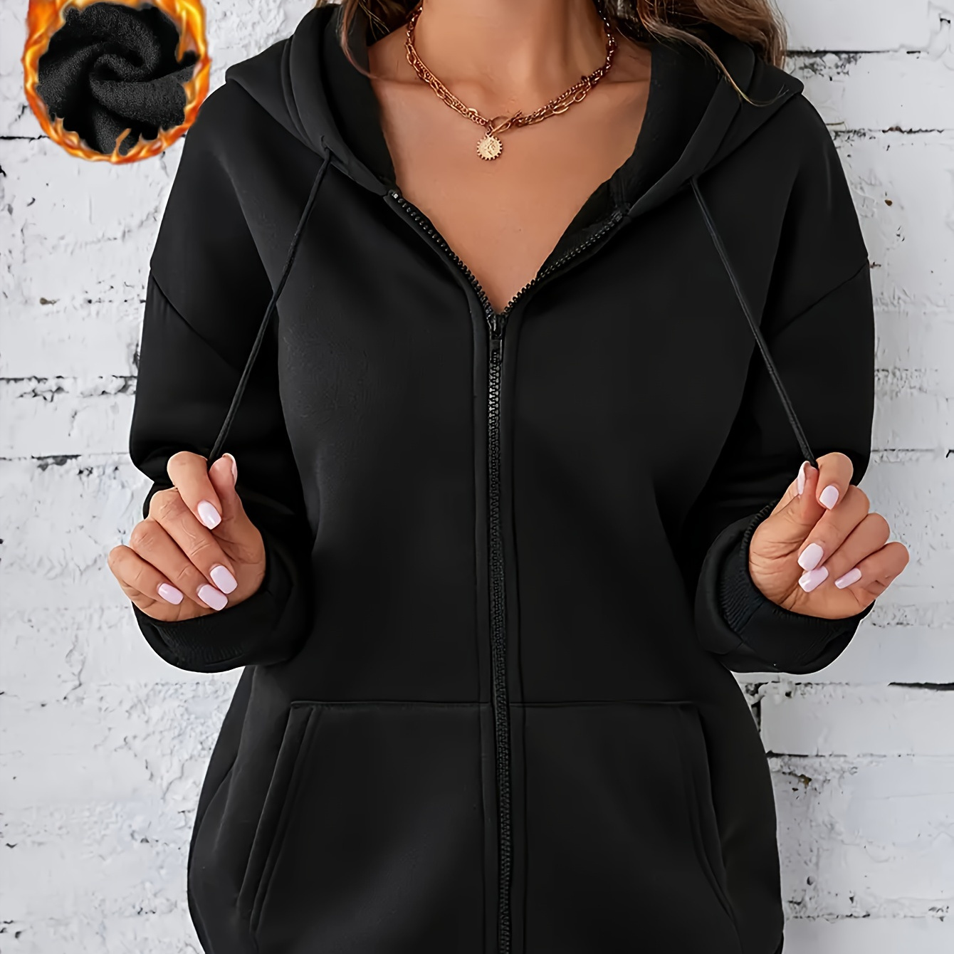 Women's Hooded Sweatshirt, Solid Color, Full Zipper, Long Sleeve Sports Hoodie For Women
Women's Hooded Sweatshirt, Solid Color, Full Zipper, Long Sleeve Sports Hoodie For Women