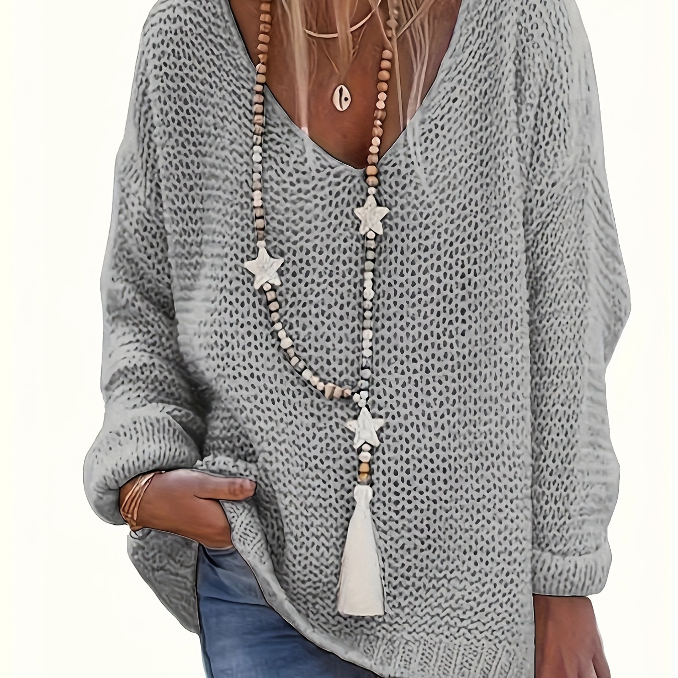 Plus Size Simple Solid Sweater, Casual Long Sleeve V Neck Sweater For Fall & Winter, Women's Plus Size clothing
Plus Size Simple Solid Sweater, Casual Long Sleeve V Neck Sweater For Fall & Winter, Women's Plus Size clothing