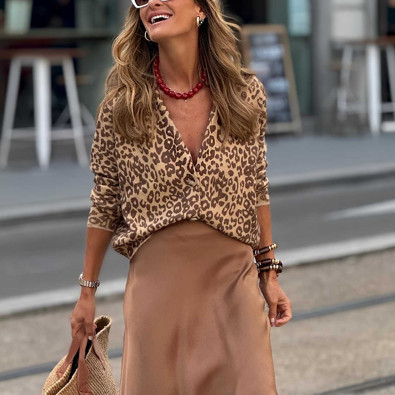 Leopard Pattern Button Front Cardigan, Casual V Neck Long Sleeve Cardigan For Fall & Winter, Women's Clothing
Leopard Pattern Button Front Cardigan, Casual V Neck Long Sleeve Cardigan For Fall & Winter, Women's Clothing