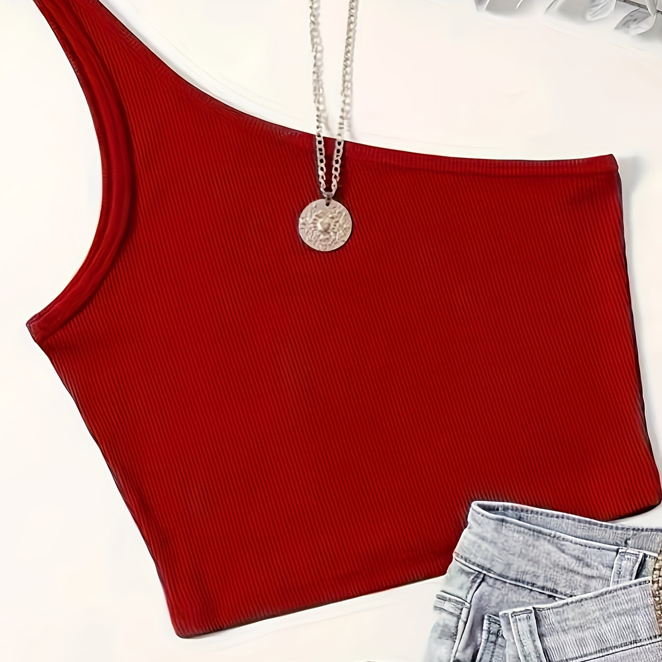 Solid 1 Shoulder Crop Top, Versatile Sleeveless Slim Crop Tank Summer Top, Women's Clothing
Solid 1 Shoulder Crop Top, Versatile Sleeveless Slim Crop Tank Summer Top, Women's Clothing