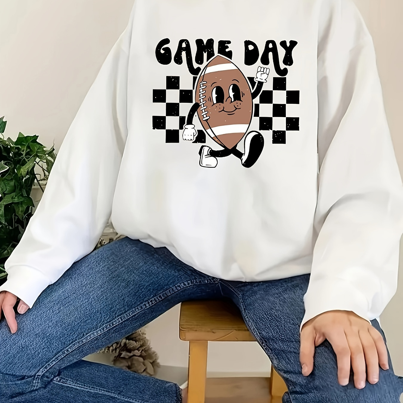 Football Game Day Print Sweatshirt, Casual Long Sleeve Crew Neck Sweatshirt, Women's Clothing
Football Game Day Print Sweatshirt, Casual Long Sleeve Crew Neck Sweatshirt, Women's Clothing