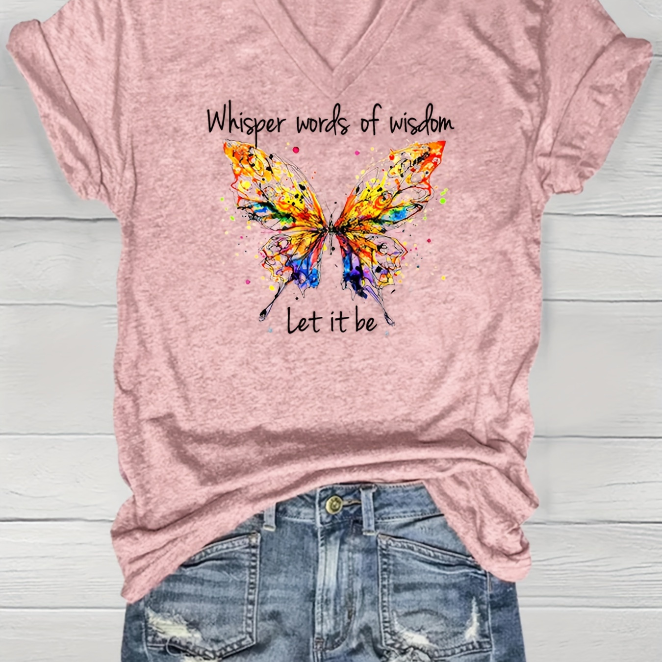 Butterfly Print T-shirt, Casual Short Sleeve Crew Neck Top For Spring & Summer, Women's Clothing
Butterfly Print T-shirt, Casual Short Sleeve Crew Neck Top For Spring & Summer, Women's Clothing