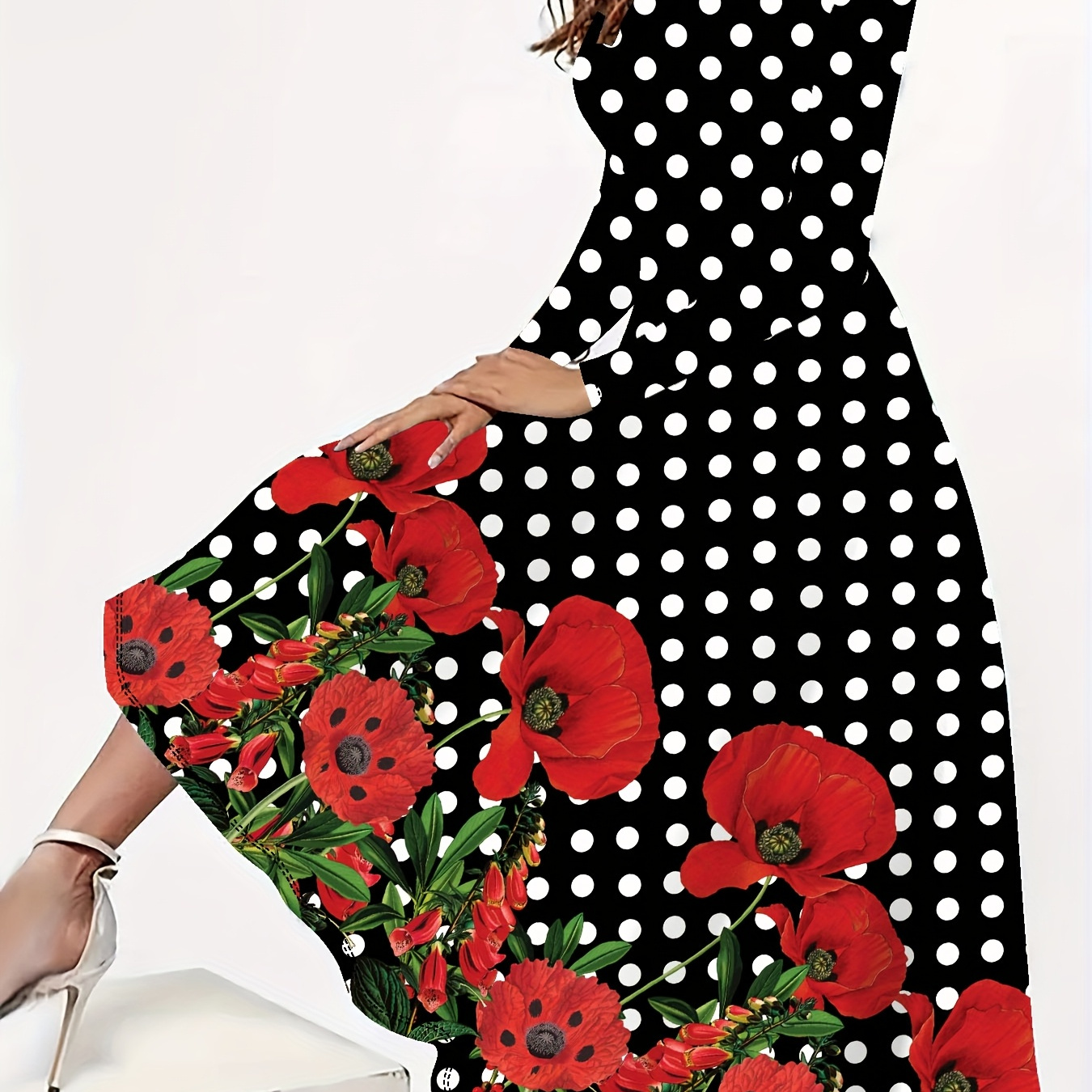 1pc Size Floral Print Long Dress For Women - Round Neck, Long Sleeve, Stretch Polyester , Machine Washable, Non-transparent - Spring/fall Season
1pc Size Floral Print Long Dress For Women - Round Neck, Long Sleeve, Stretch Polyester , Machine Washable, Non-transparent - Spring/fall Season