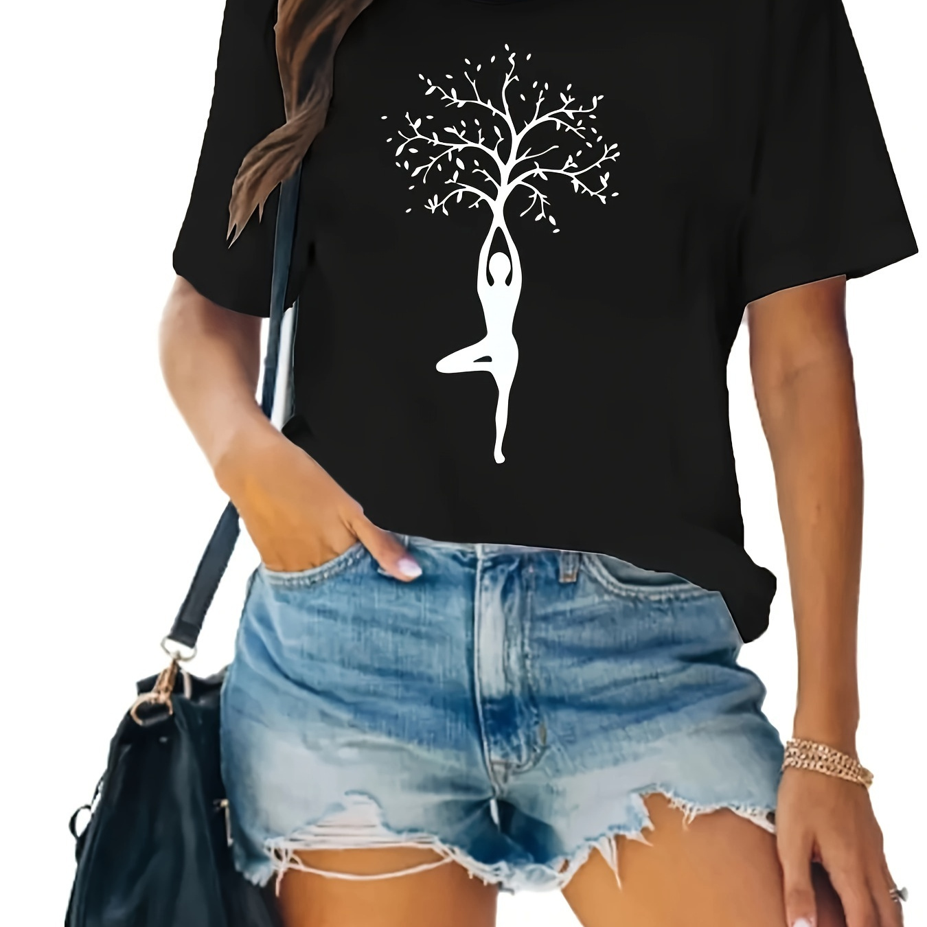 Women's Soft & -inspired Graphic Tee - Casual Round Neck Short Sleeve T-shirt, Breathable Polyester, Machine Washable
Women's Soft & -inspired Graphic Tee - Casual Round Neck Short Sleeve T-shirt, Breathable Polyester, Machine Washable