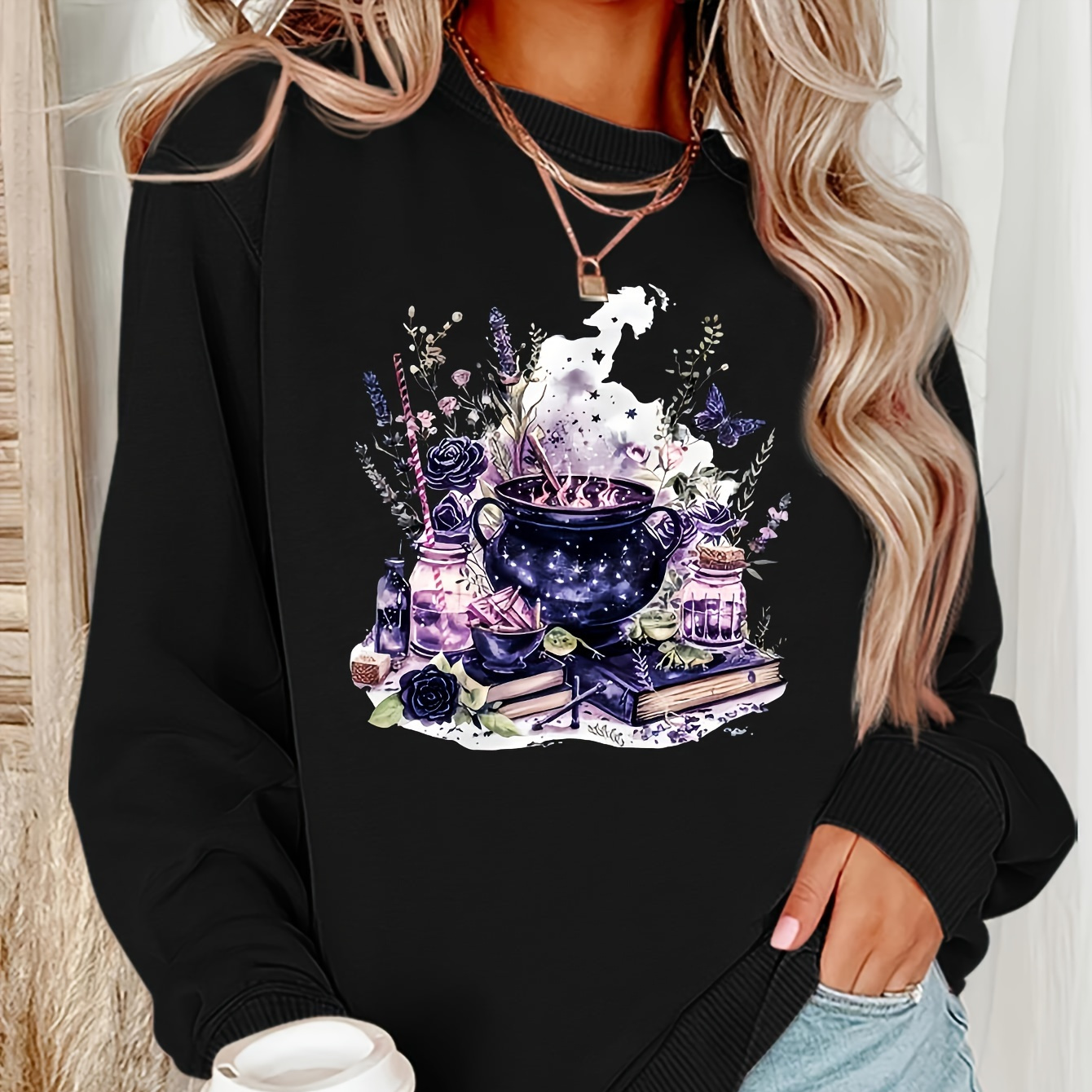 Graphic Print Pullover Sweatshirt, Long Sleeve Crew Neck Sweatshirt For Fall & Winter, Women's Clothing
Graphic Print Pullover Sweatshirt, Long Sleeve Crew Neck Sweatshirt For Fall & Winter, Women's Clothing