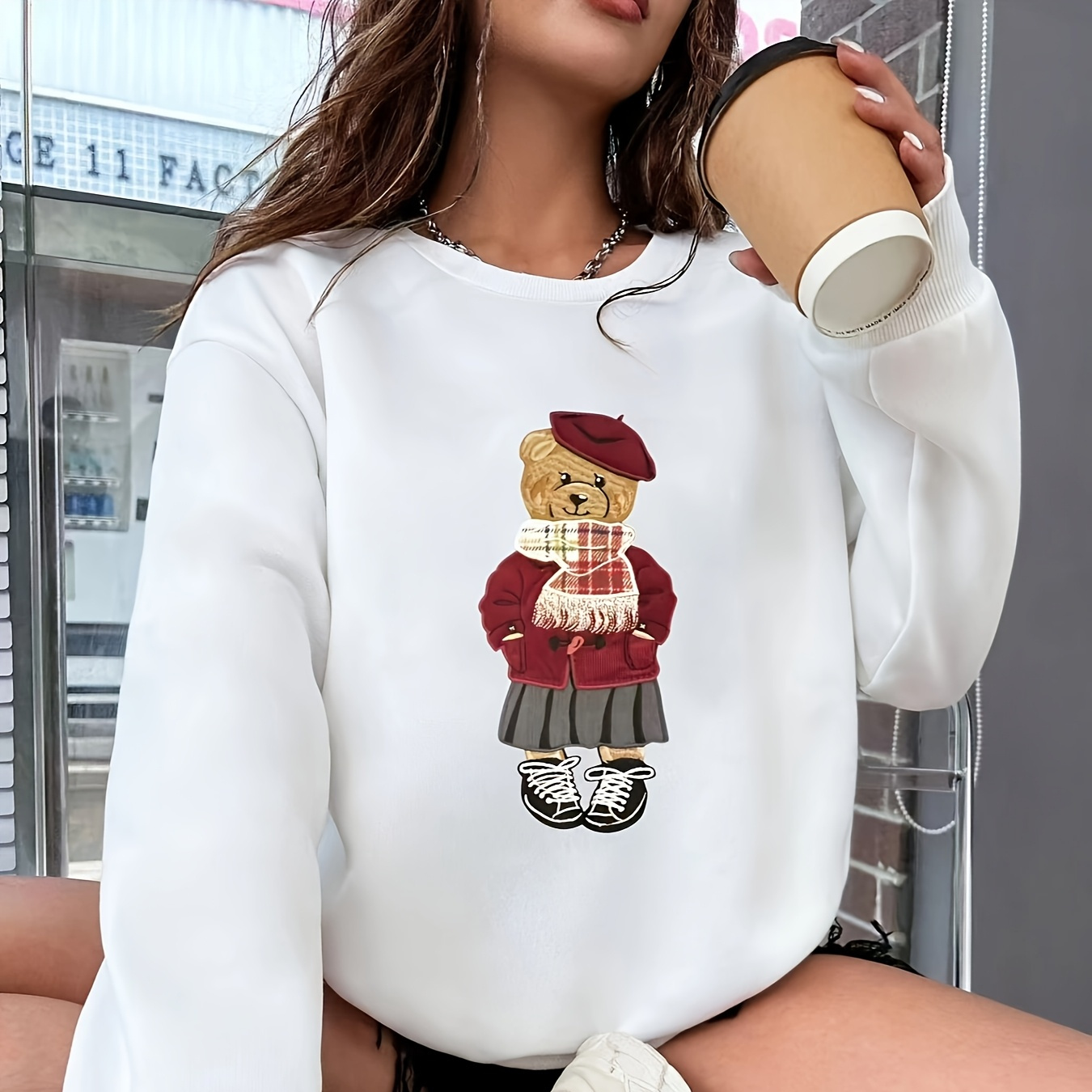 Women's Casual Crew Neck Sweatshirt With Cartoon , Polyester Pullover, Knit Fabric, Regular Length, Machine Washable, Fall/ - Ladies'
Women's Casual Crew Neck Sweatshirt With Cartoon , Polyester Pullover, Knit Fabric, Regular Length, Machine Washable, Fall/ - Ladies'