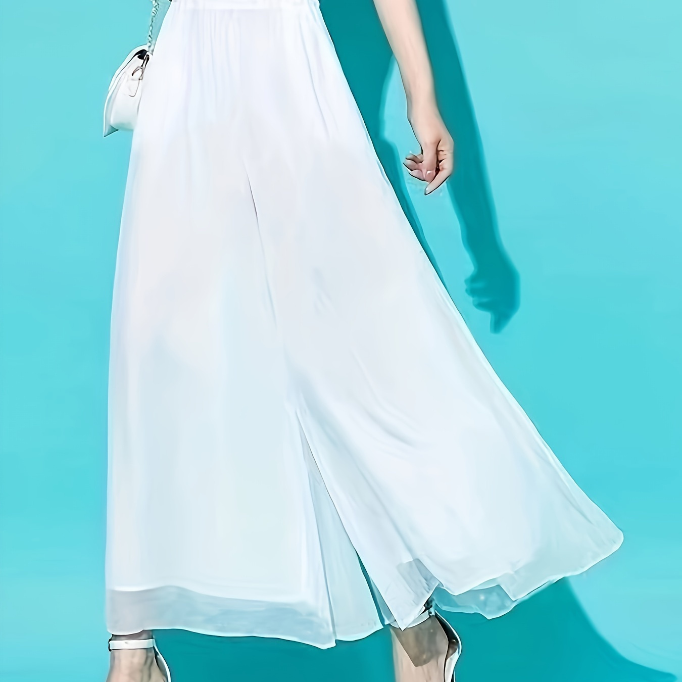 Solid Color Wide Leg Pants, Elegant Elastic Loose Pants For Spring & Summer, Women's Clothing
Solid Color Wide Leg Pants, Elegant Elastic Loose Pants For Spring & Summer, Women's Clothing