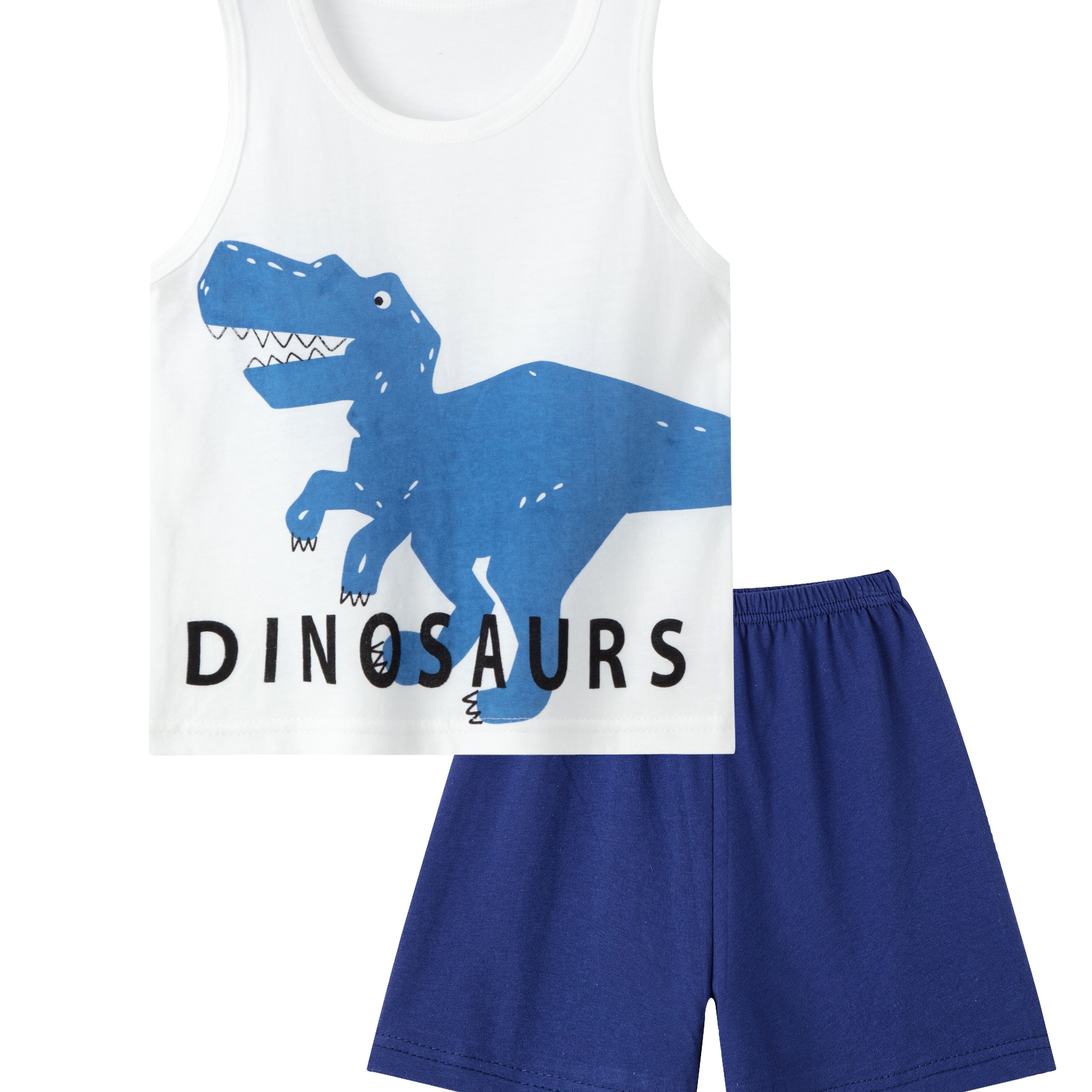 Boys' Dinosaur Tank Top & Shorts Set - Spring/summer Collection - Cotton Material - - Round Neckline - Knit Fabric - Animal Print - Regular Fit - Shorts Length - Backpack Compatible
Boys' Dinosaur Tank Top & Shorts Set - Spring/summer Collection - Cotton Material - - Round Neckline - Knit Fabric - Animal Print - Regular Fit - Shorts Length - Backpack Compatible
