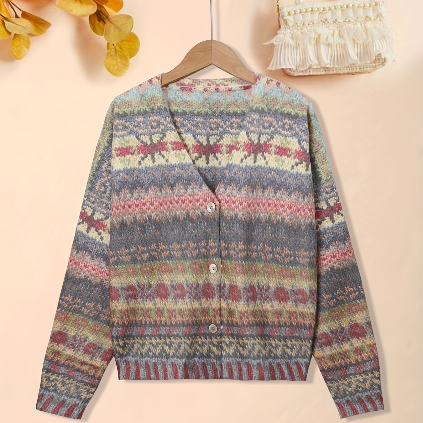 Elegant Knit Sweater Cardigan With Button Front, Long Sleeve, Autumn/winter Collection, 100% Knit Fabric, Full Print
Elegant Knit Sweater Cardigan With Button Front, Long Sleeve, Autumn/winter Collection, 100% Knit Fabric, Full Print