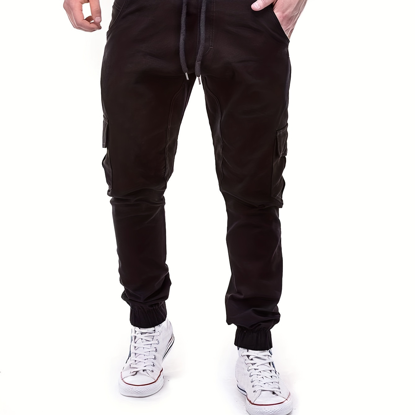 Men's Solid Color Cargo Pants With Drawstring, Regular Fit Comfy Pants For Outdoor Activity
Men's Solid Color Cargo Pants With Drawstring, Regular Fit Comfy Pants For Outdoor Activity