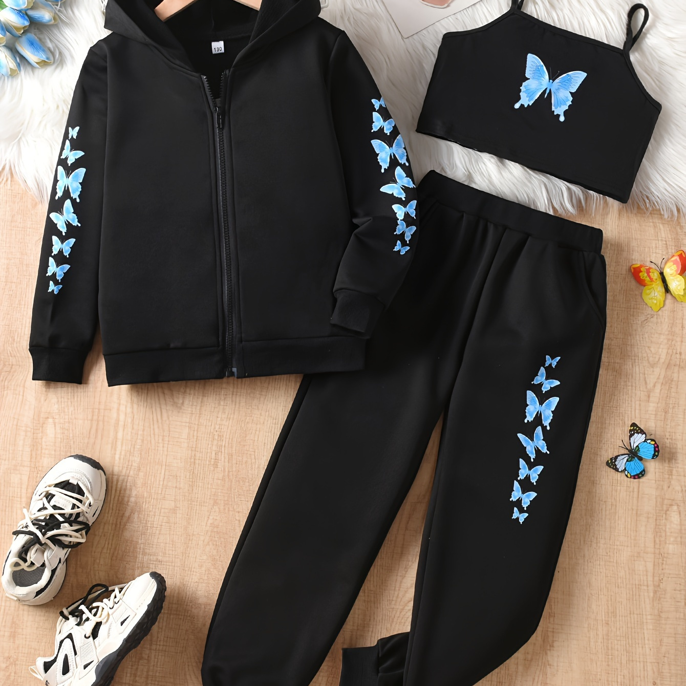 Gokistotr 3-piece Set For Girls, Soft And Breathable Casual Outfit For Spring And Autumn, Includes Hooded Jacket, Tie-back Top, And Long Pants, Suitable For Outdoor And
Gokistotr 3-piece Set For Girls, Soft And Breathable Casual Outfit For Spring And Autumn, Includes Hooded Jacket, Tie-back Top, And Long Pants, Suitable For Outdoor And