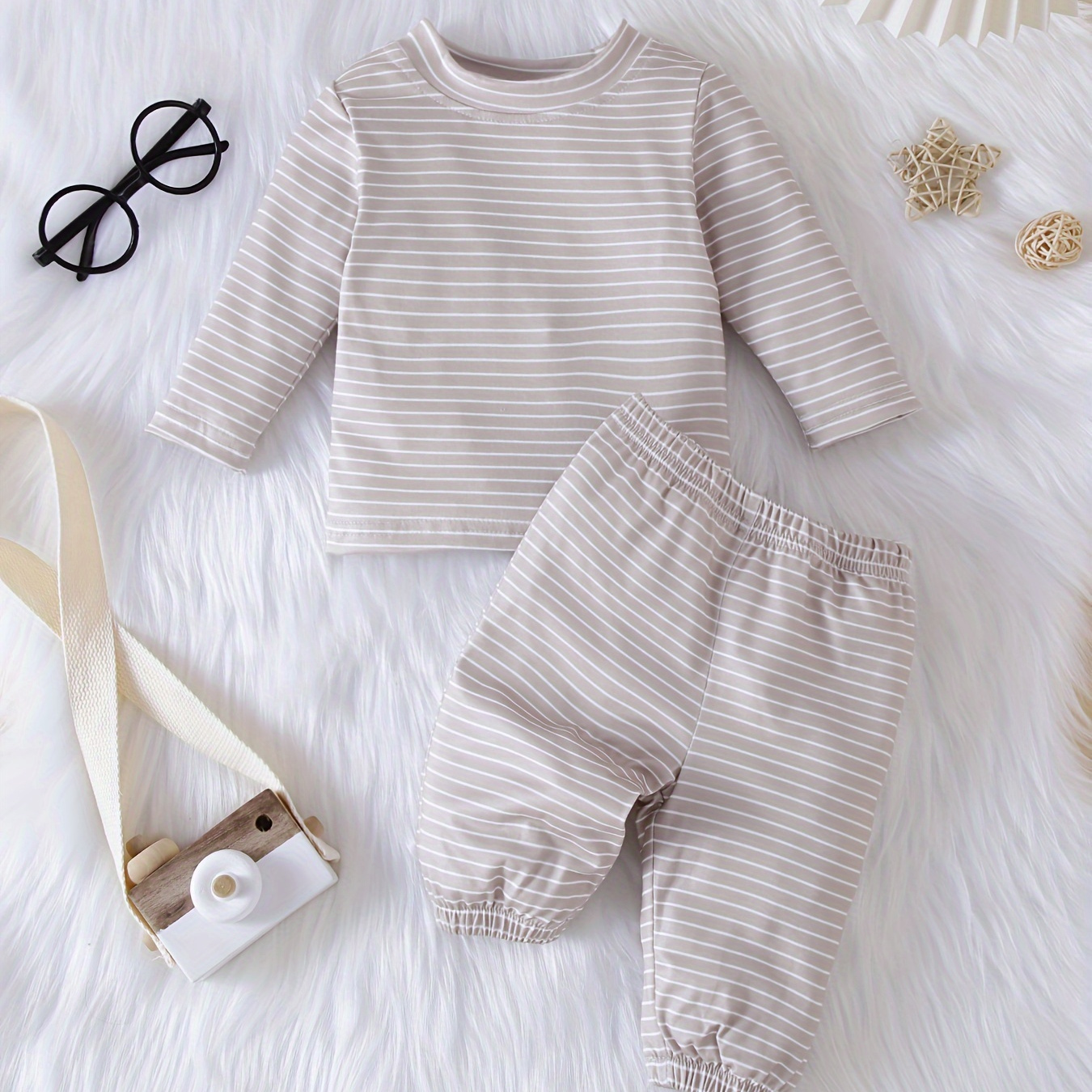 2pcs Baby's Stripe Pattern Comfy Set, Long Sleeve Top & Pants, Baby Boy's Clothing, As Gift
2pcs Baby's Stripe Pattern Comfy Set, Long Sleeve Top & Pants, Baby Boy's Clothing, As Gift