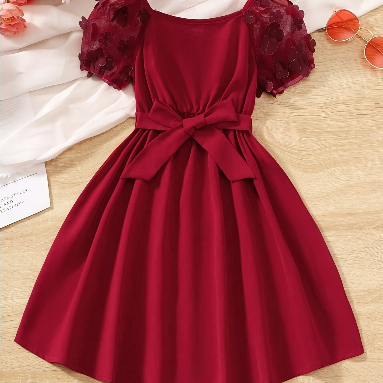 Tie Waist Square Neck Mesh Sleeve Dress For Girls Comfy Holiday Casual Dresses, Summer Clothing Gift
Tie Waist Square Neck Mesh Sleeve Dress For Girls Comfy Holiday Casual Dresses, Summer Clothing Gift