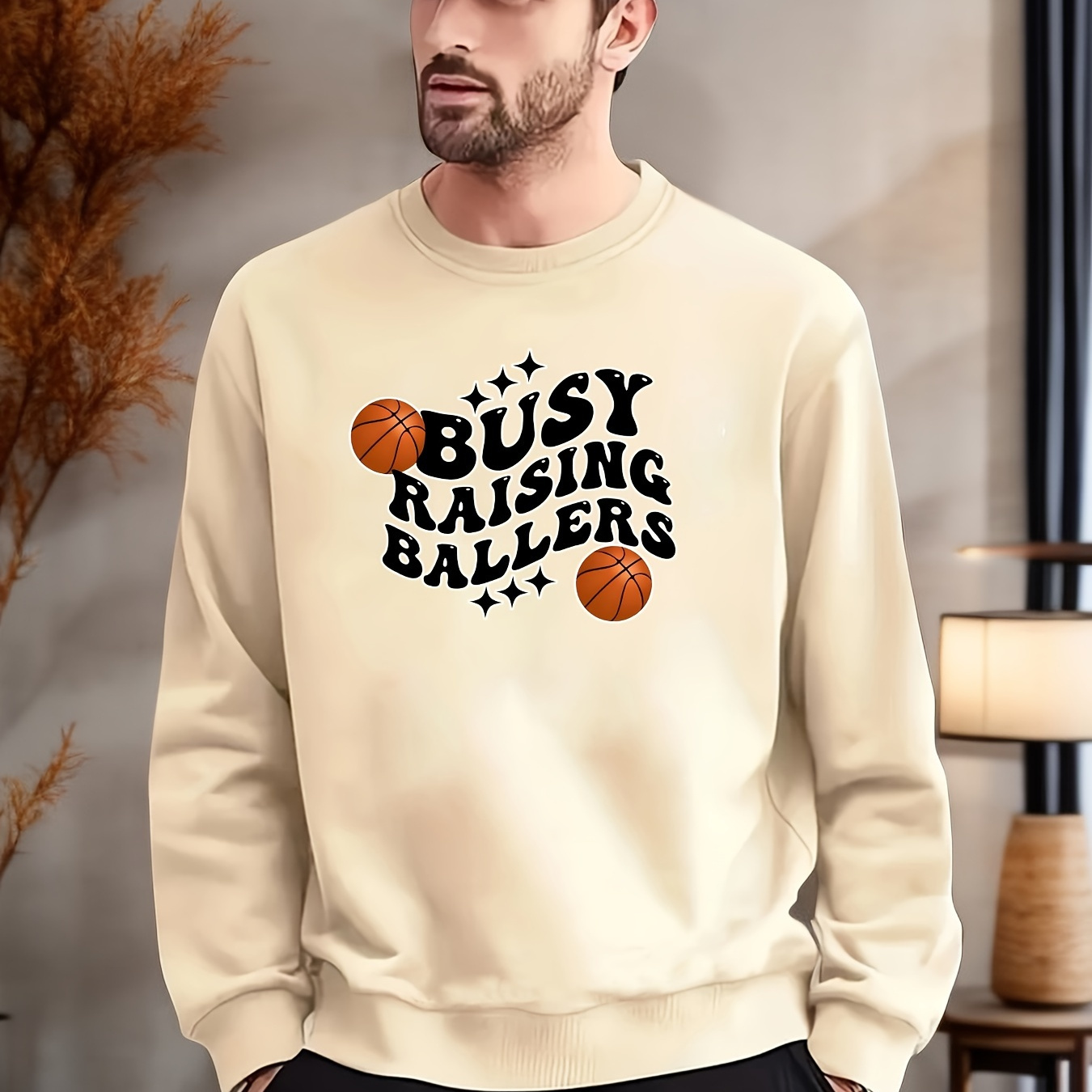 Fashionable Men's Casual Basketball Letter Print, Long Sleeve Round Neck Pullover Sweatshirt, Suitable For Outdoor Sports, For Autumn And Winter, Can Be Paired With Hip-hop Necklace, As Gifts
Fashionable Men's Casual Basketball Letter Print, Long Sleeve Round Neck Pullover Sweatshirt, Suitable For Outdoor Sports, For Autumn And Winter, Can Be Paired With Hip-hop Necklace, As Gifts