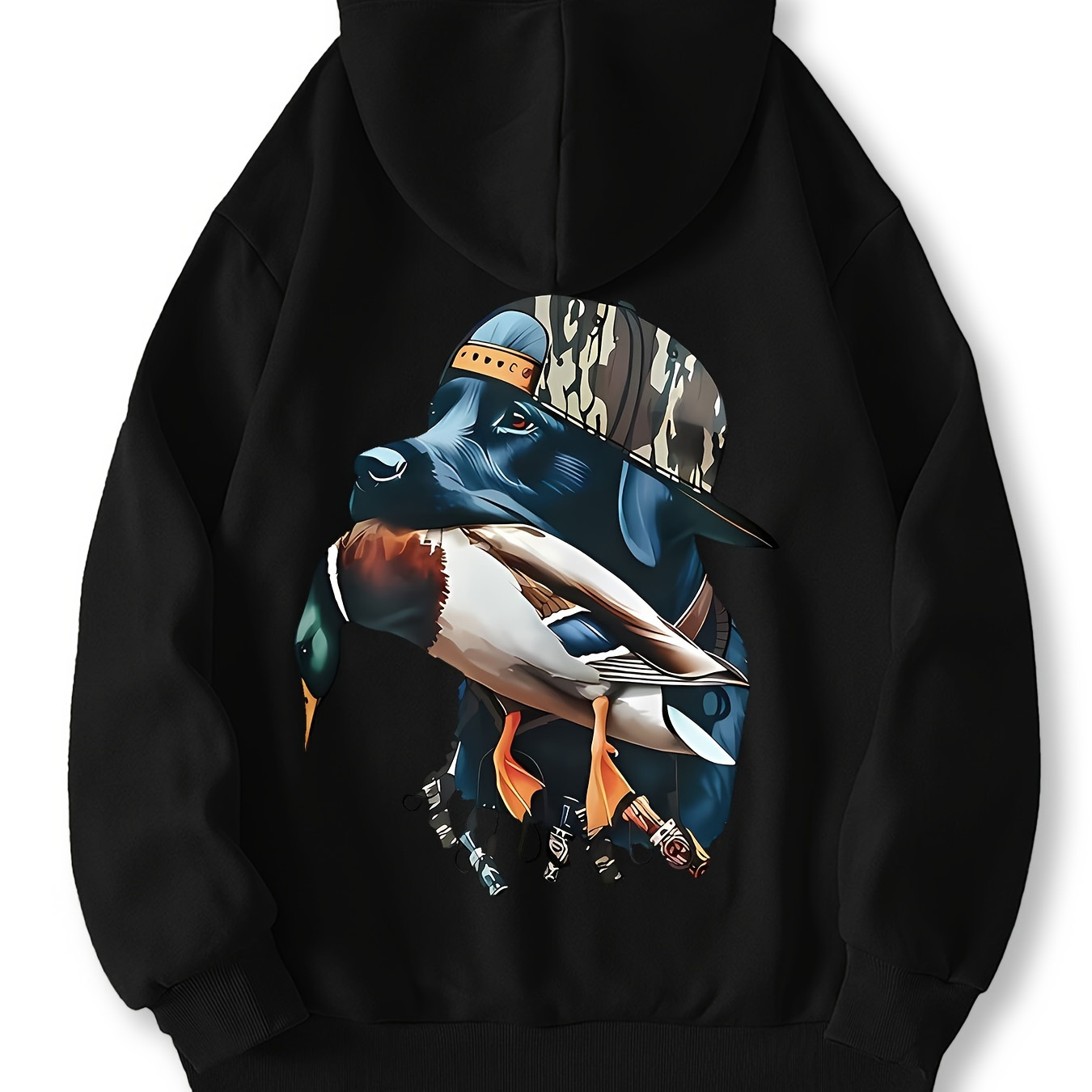 Blackhunting Dog With Duck Graphic Men's Long Sleeved Drawstring Hoodie, Casual Hoodie, Warm Top
Blackhunting Dog With Duck Graphic Men's Long Sleeved Drawstring Hoodie, Casual Hoodie, Warm Top