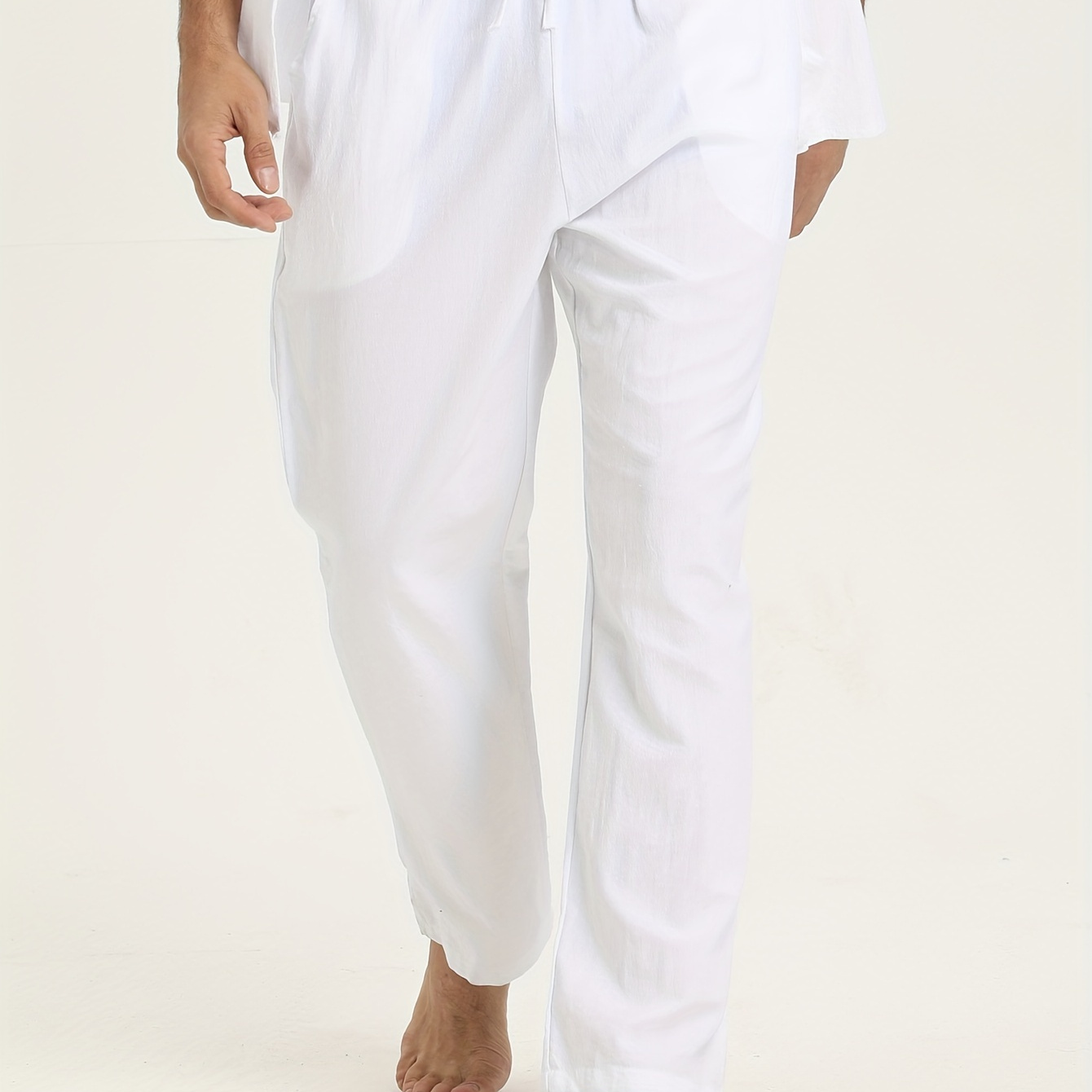 Men's Casual Solid Cotton Drawstring Long Pants With Pockets, Lightweight Beach Pants, Spring Fall Holiday Outdoor Sports
Men's Casual Solid Cotton Drawstring Long Pants With Pockets, Lightweight Beach Pants, Spring Fall Holiday Outdoor Sports