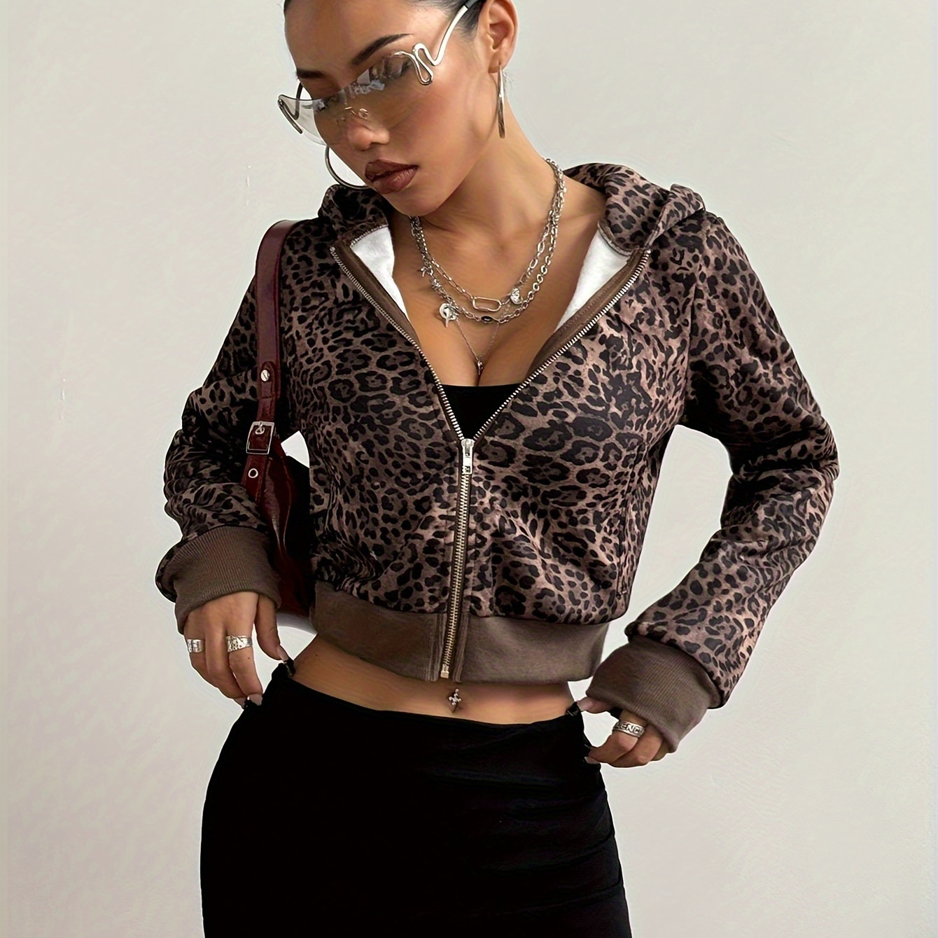 Women' Hoodie 88091105, Leopard Print, Polyester, Regular Sleeve, Long Sleeve, Spring/autumn, Zippered, Open Front, Regular Fit, Knitted Fabric
Women' Hoodie 88091105, Leopard Print, Polyester, Regular Sleeve, Long Sleeve, Spring/autumn, Zippered, Open Front, Regular Fit, Knitted Fabric