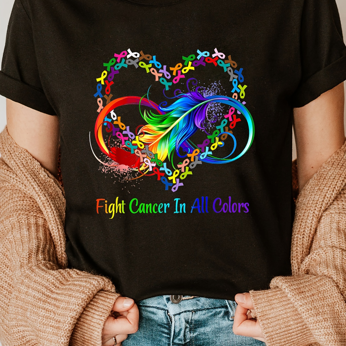Cancer Print Crew Neck T-shirt, Casual Short Sleeve T-shirt For Spring & Summer, Women's Clothing
Cancer Print Crew Neck T-shirt, Casual Short Sleeve T-shirt For Spring & Summer, Women's Clothing