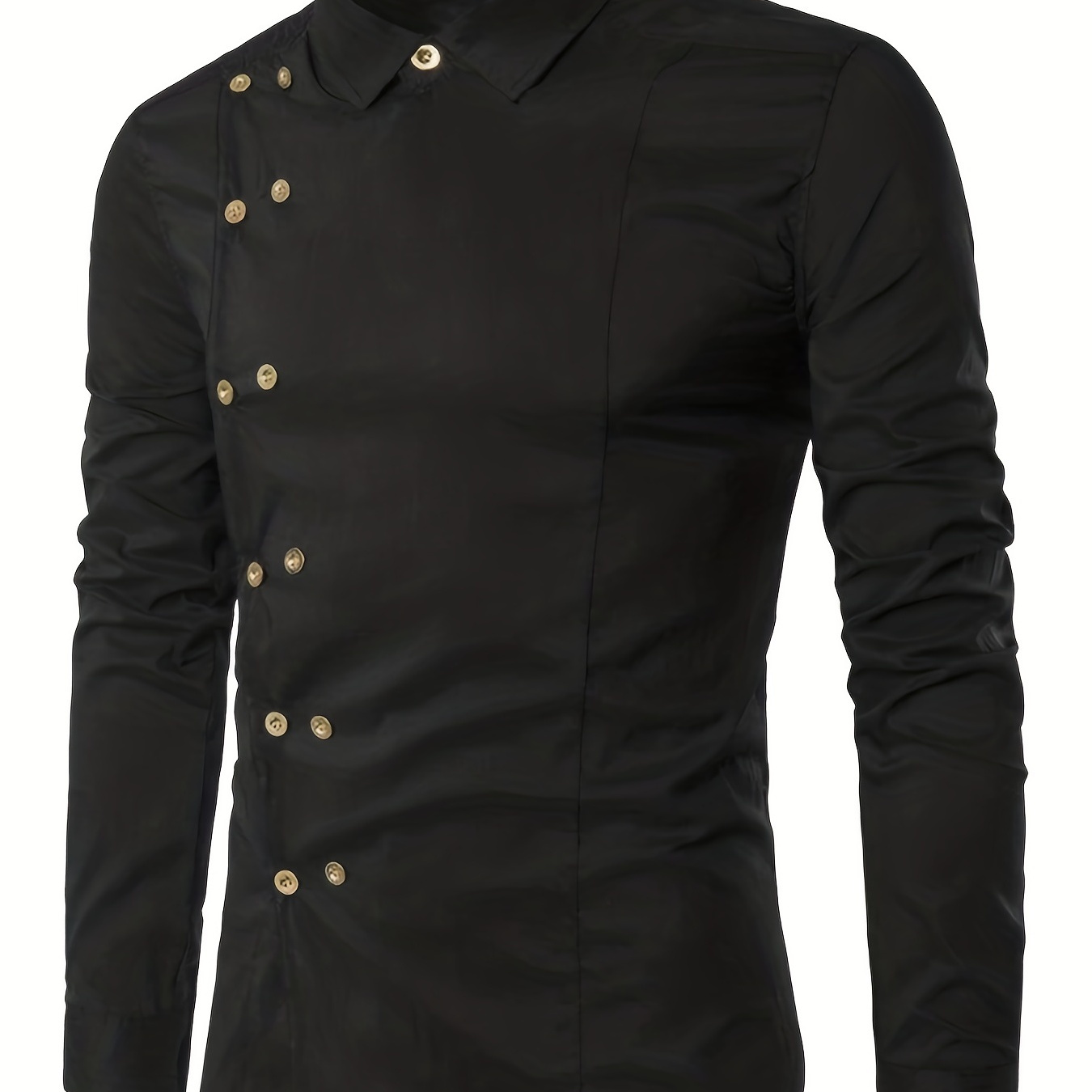Creative Design Men's Retro Long Sleeve Lapel Shirt With Multi-button, Spring Fall Wear
Creative Design Men's Retro Long Sleeve Lapel Shirt With Multi-button, Spring Fall Wear
