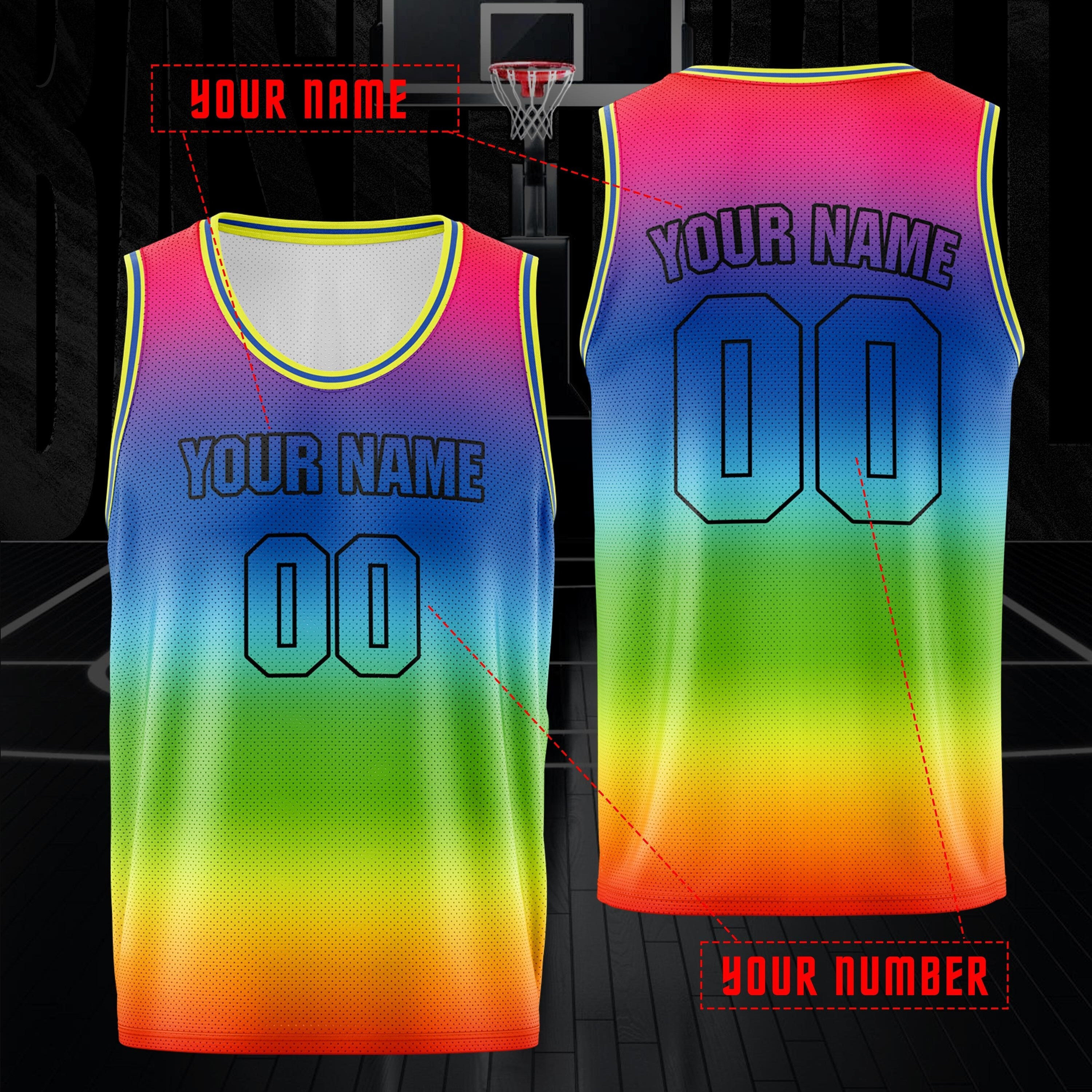 Custom Name & Number Basketball Jersey - Breathable, With Gradient Design For Men - Sports & Casual Wear
Custom Name & Number Basketball Jersey - Breathable, With Gradient Design For Men - Sports & Casual Wear