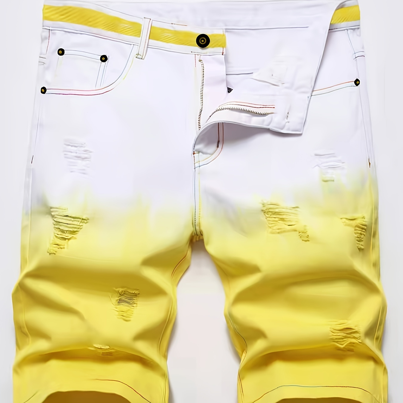 Y2k Tie Dye Ripped Denim Shorts, Men's Casual Street Style Graduated Color Denim Shorts For Summer
Y2k Tie Dye Ripped Denim Shorts, Men's Casual Street Style Graduated Color Denim Shorts For Summer