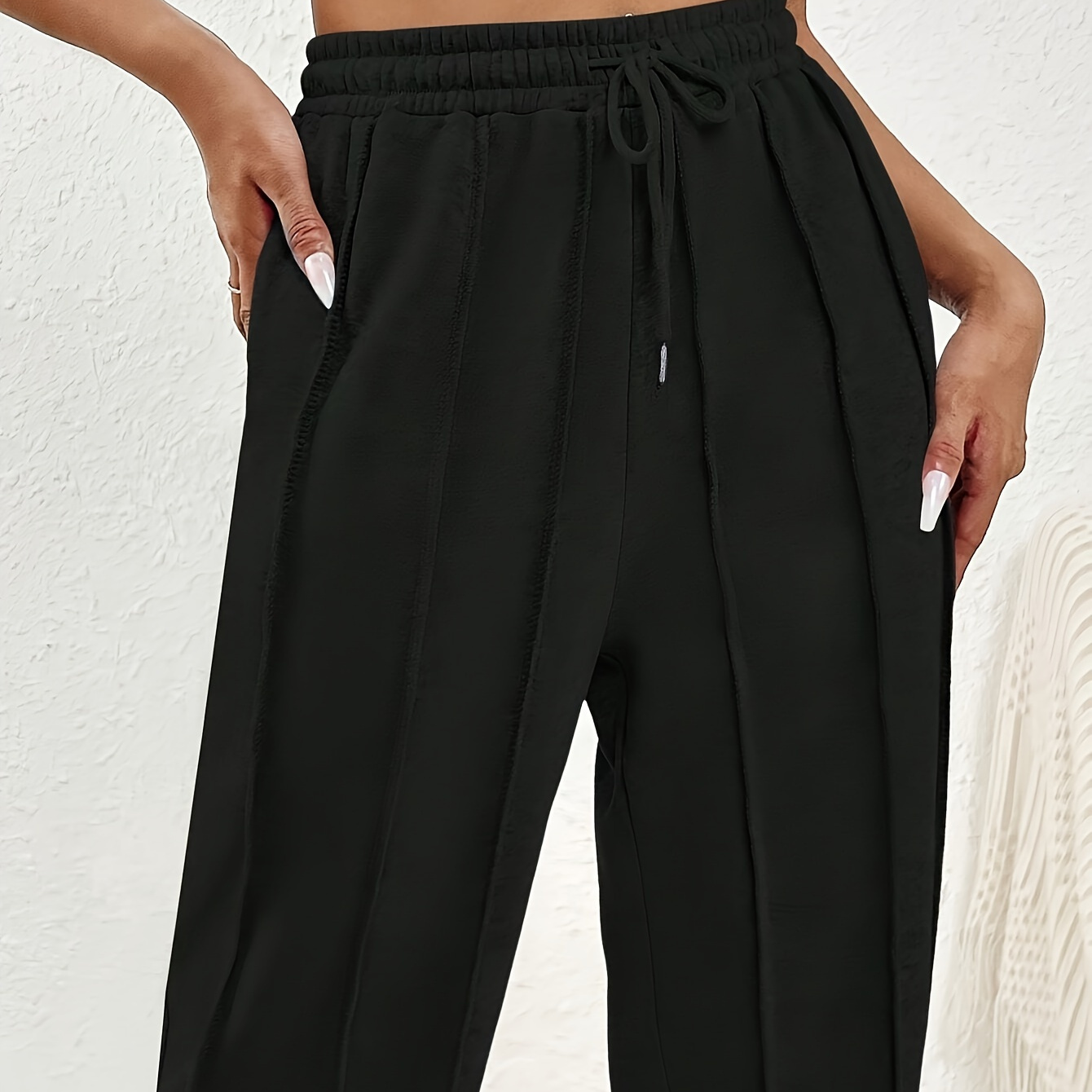 Women's Casual Solid Color Knit Joggers With Drawstring Waist And Pleated Front - Machine Washable, Polyester
Women's Casual Solid Color Knit Joggers With Drawstring Waist And Pleated Front - Machine Washable, Polyester