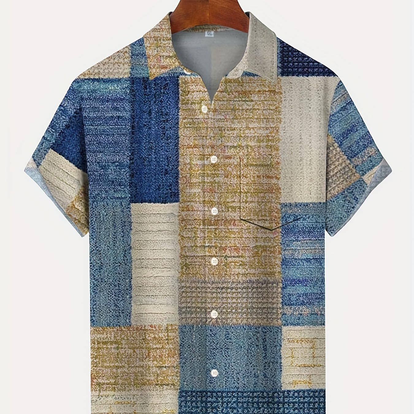 Retro Carpet Texture Geometric Pattern Men's Casual Short Sleeve Lapel Shirt, Summer Outdoor
Retro Carpet Texture Geometric Pattern Men's Casual Short Sleeve Lapel Shirt, Summer Outdoor