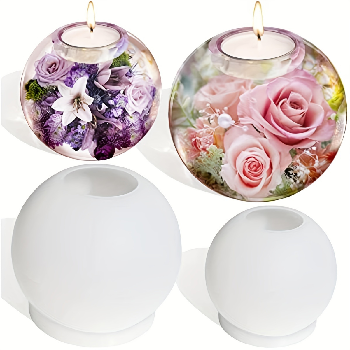 Tealight Candle Holder Resin Molds, 4 Inch And 3.2 Inch Tea Light Holder Molds, Large Sphere Epoxy Resin Mold For Diy Wedding Home Table Decor
Tealight Candle Holder Resin Molds, 4 Inch And 3.2 Inch Tea Light Holder Molds, Large Sphere Epoxy Resin Mold For Diy Wedding Home Table Decor