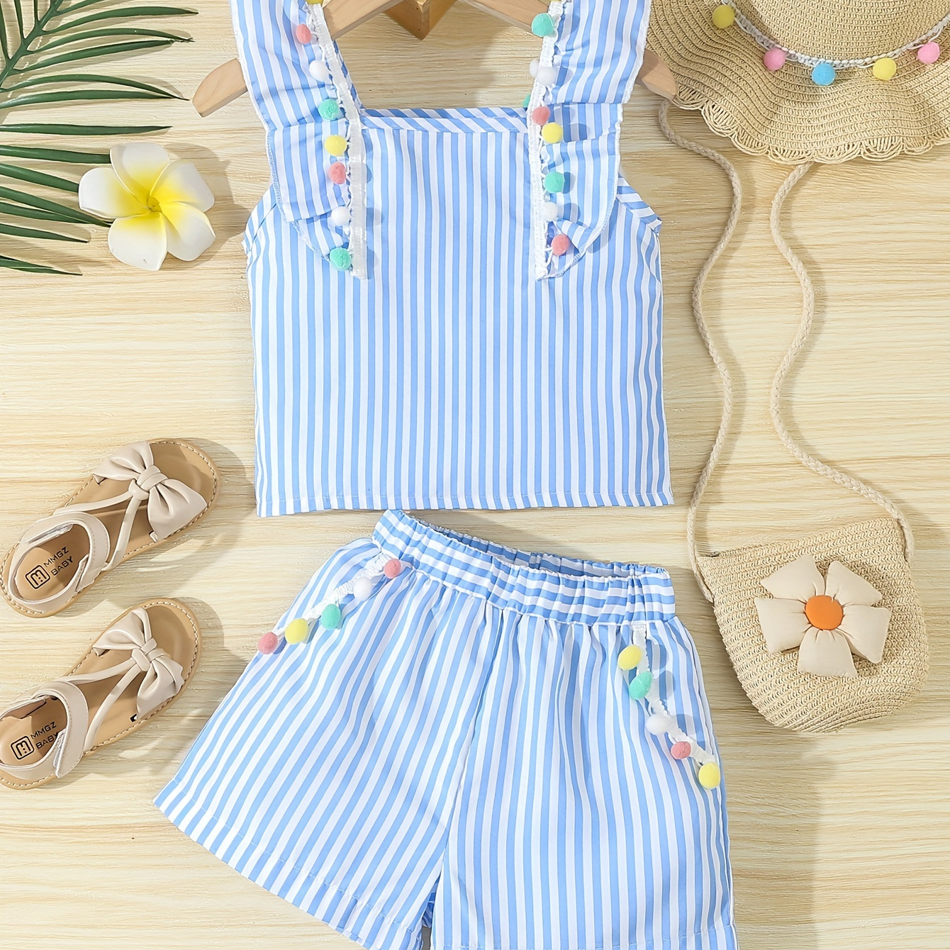 Cute Striped 2-piece Girl's Lettuce Tank Top + Shorts Set Holiday/ Casual Outfit Summer Gift
Cute Striped 2-piece Girl's Lettuce Tank Top + Shorts Set Holiday/ Casual Outfit Summer Gift