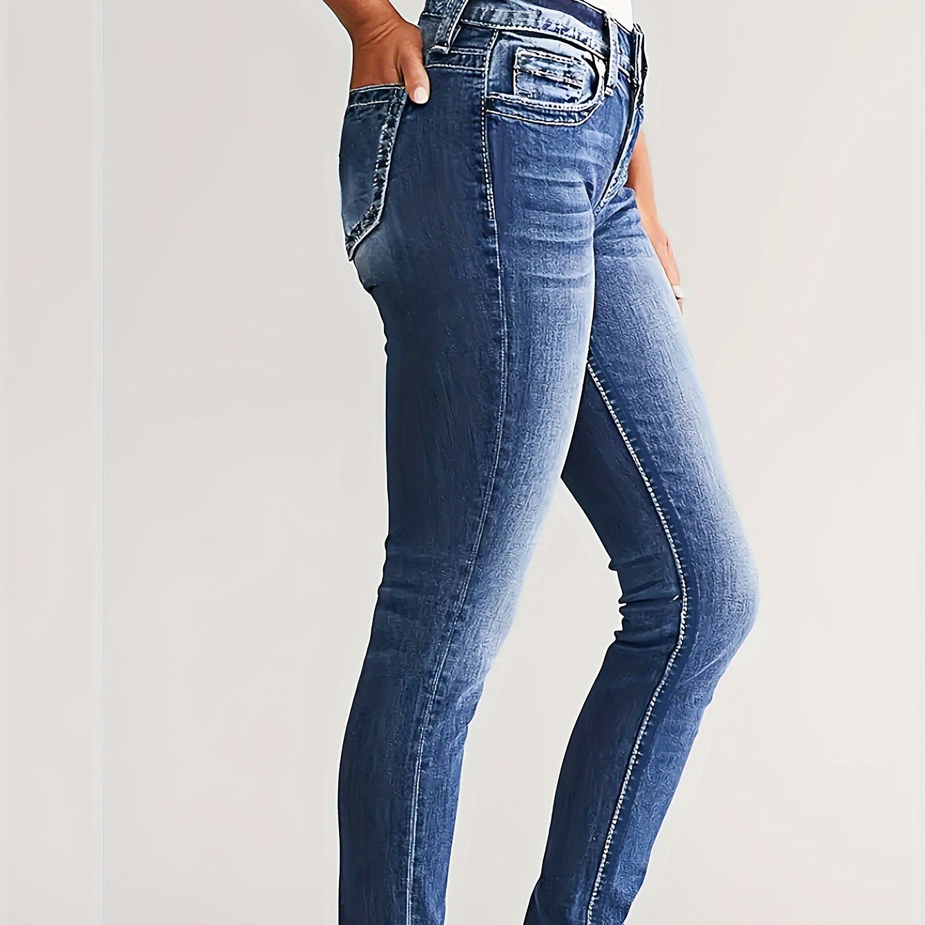Fashion, Women's Stretchy Skinny Jeans - Mid-rise, Slim Fit Denim With Pockets, Machine Washable
Fashion, Women's Stretchy Skinny Jeans - Mid-rise, Slim Fit Denim With Pockets, Machine Washable