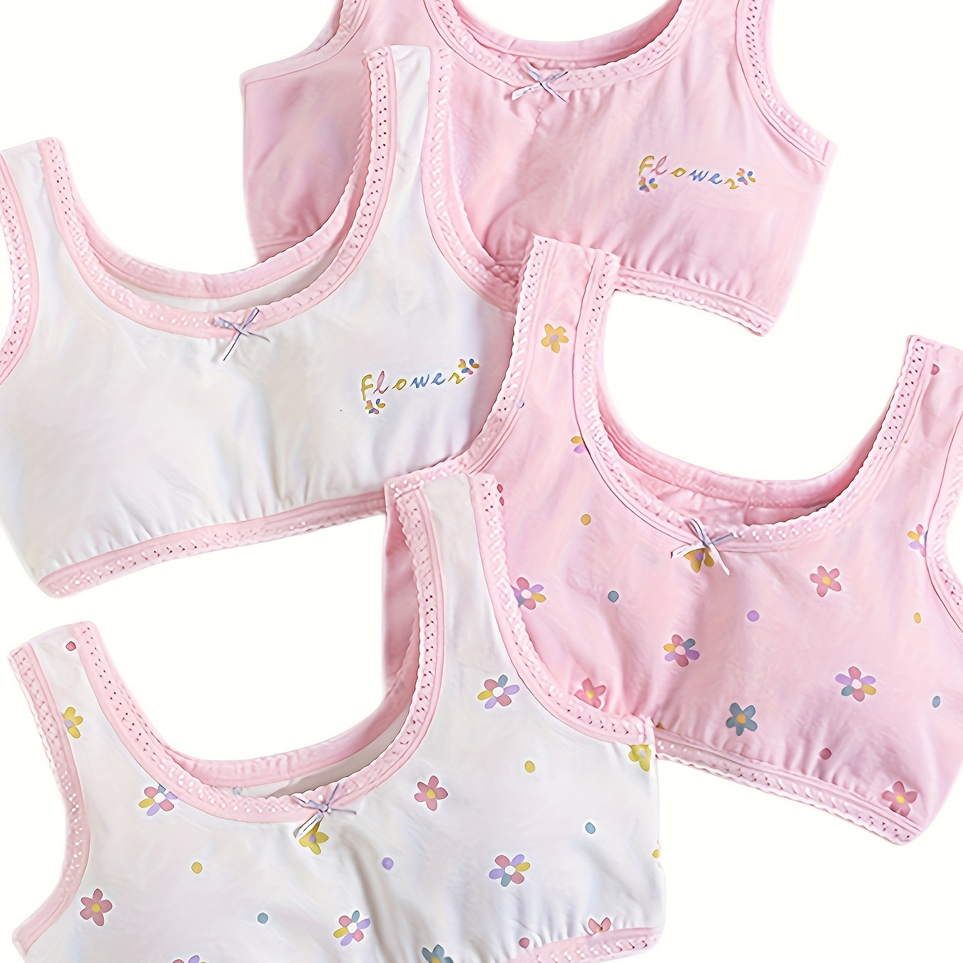 4pcs Teen Girls Cotton Bras, Assorted Floral Prints Camisole Top, Soft & Breathable Tank Tops Underwear For Students Teenagers Size 130-160
4pcs Teen Girls Cotton Bras, Assorted Floral Prints Camisole Top, Soft & Breathable Tank Tops Underwear For Students Teenagers Size 130-160