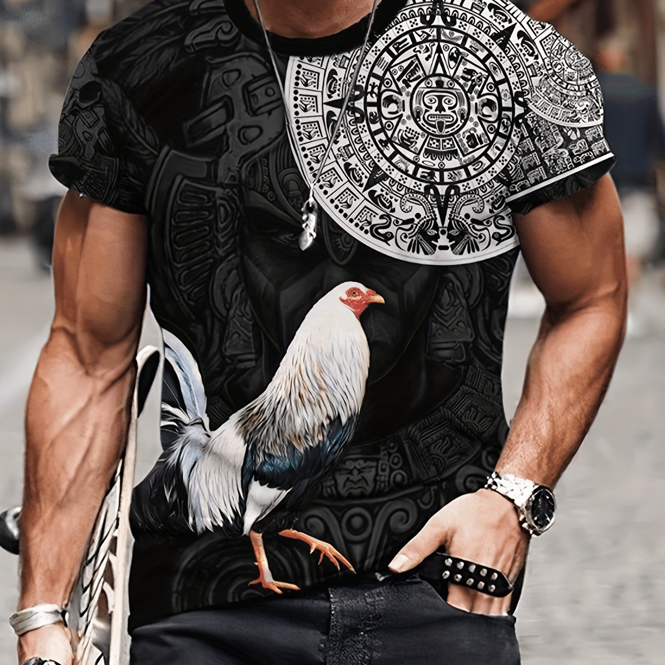 Hen 3d Print Short Sleeve T Shirt Men's Casual Trendy Crew Neck Animal Graphic Pajamas Loungewear Tops Workout Top
Hen 3d Print Short Sleeve T Shirt Men's Casual Trendy Crew Neck Animal Graphic Pajamas Loungewear Tops Workout Top