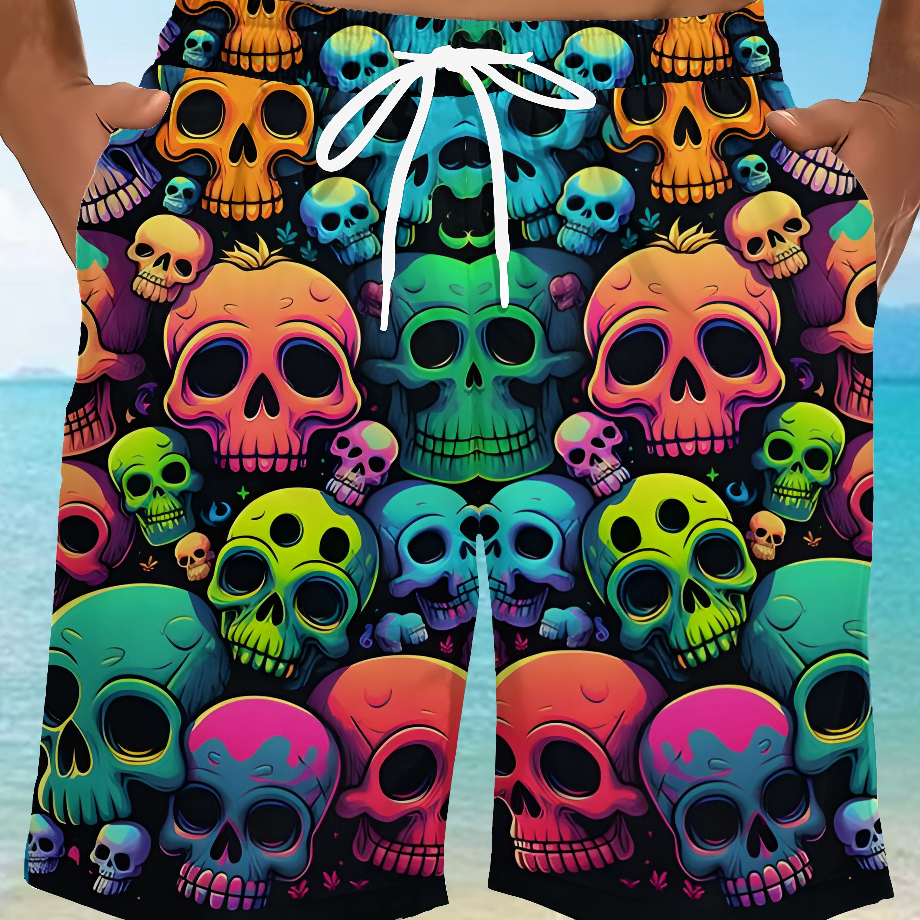 Men's Trendy Colorful Pattern Print Active Shorts, Drawstring Beach Shorts For Summer Beach Resort, Hawaiian Shorts
Men's Trendy Colorful Pattern Print Active Shorts, Drawstring Beach Shorts For Summer Beach Resort, Hawaiian Shorts
