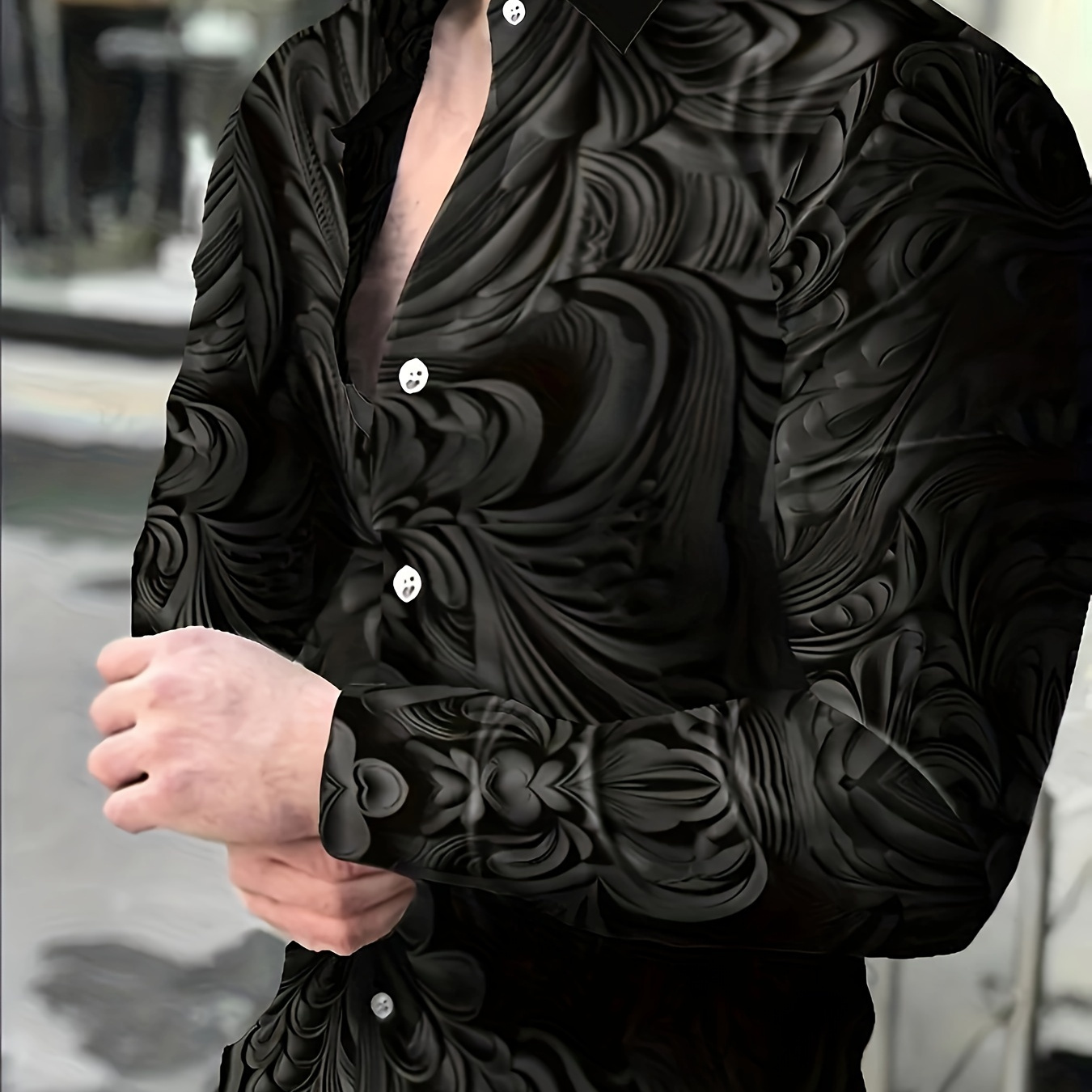 Men's Casual Long Sleeve Shirt With Unique Print - Loose Fit, Polyester, Machine Washable - Fall/winter
Men's Casual Long Sleeve Shirt With Unique Print - Loose Fit, Polyester, Machine Washable - Fall/winter