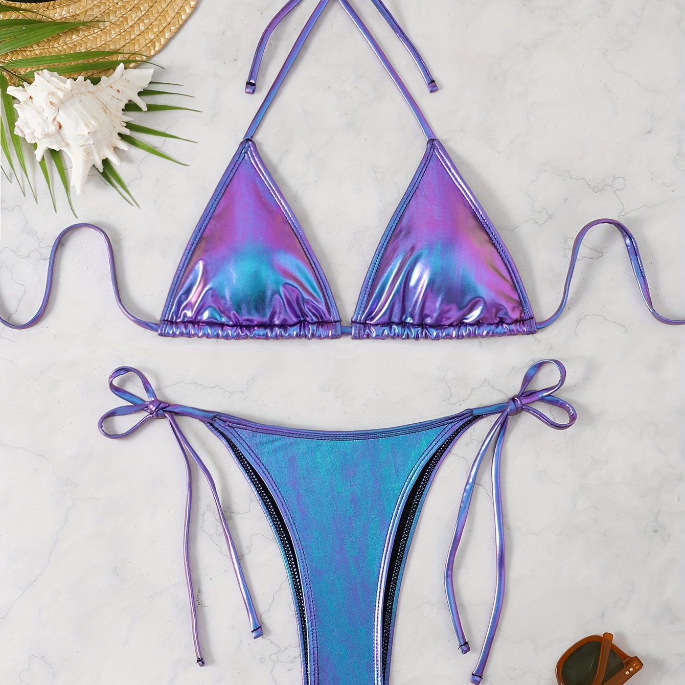 Chic Beachwear| Chic Ombre Halter Neck Bikini Set For Women - Sexy Fabric With Tie-side Bottoms & Triangle Top, Adjustable Straps, Non-stretch Polyester/elastane , Swimming, High Waisted Bikini Set
Chic Beachwear| Chic Ombre Halter Neck Bikini Set For Women - Sexy Fabric With Tie-side Bottoms & Triangle Top, Adjustable Straps, Non-stretch Polyester/elastane , Swimming, High Waisted Bikini Set
