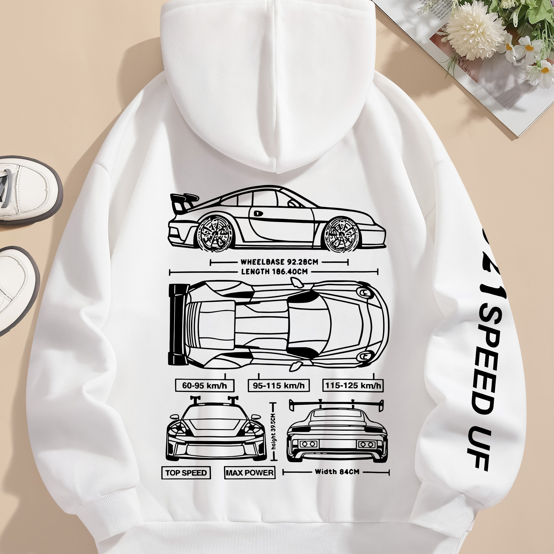 Casual Hoodie With Car Pattern, Polyester Knit Fabric, Drawstring Hood, Long Sleeve Sweatshirt For All
Casual Hoodie With Car Pattern, Polyester Knit Fabric, Drawstring Hood, Long Sleeve Sweatshirt For All