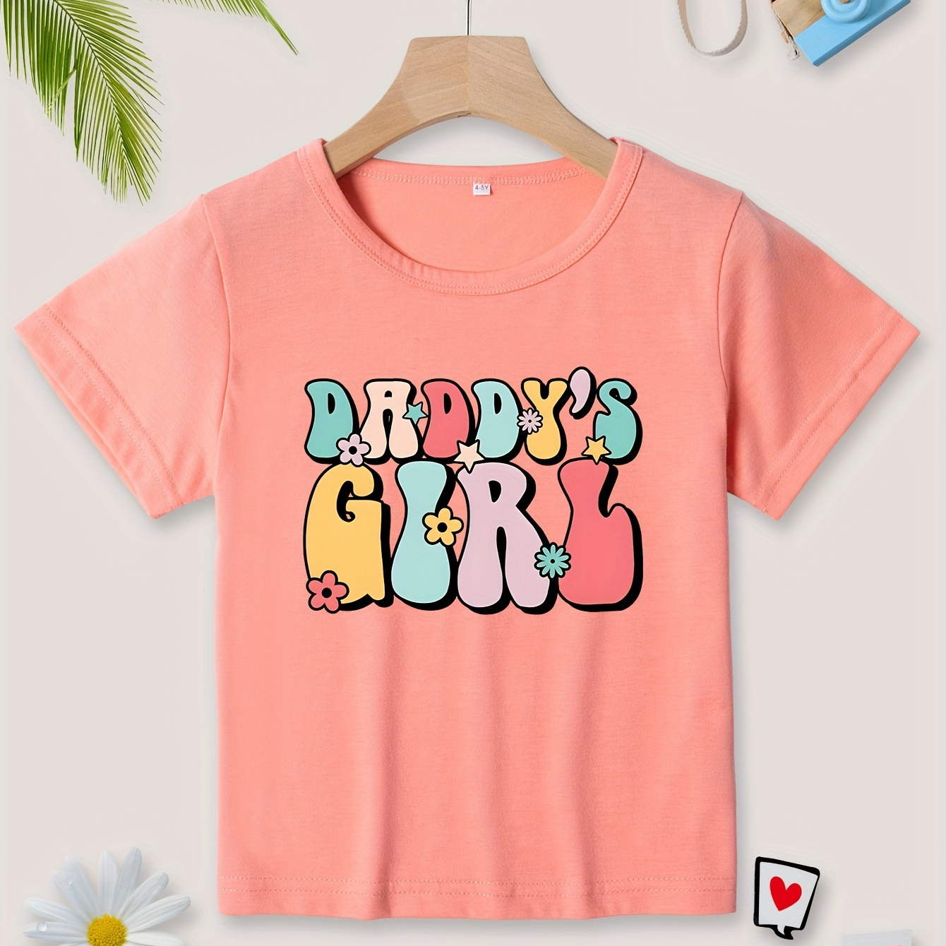 Daddy's Girl Print Fashion Crew Neck Short Sleeve T-shirt, Girls Kids Casual Pullover Tops, Children's Clothing For Summer
Daddy's Girl Print Fashion Crew Neck Short Sleeve T-shirt, Girls Kids Casual Pullover Tops, Children's Clothing For Summer