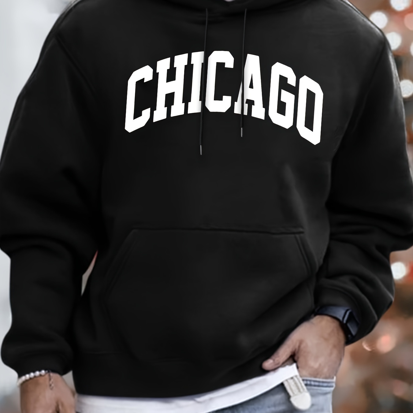 Chicago Print Hooded Sweatshirt, Stylish Hoodies Fashion Casual Tops For Spring Autumn, Men's Clothing
Chicago Print Hooded Sweatshirt, Stylish Hoodies Fashion Casual Tops For Spring Autumn, Men's Clothing