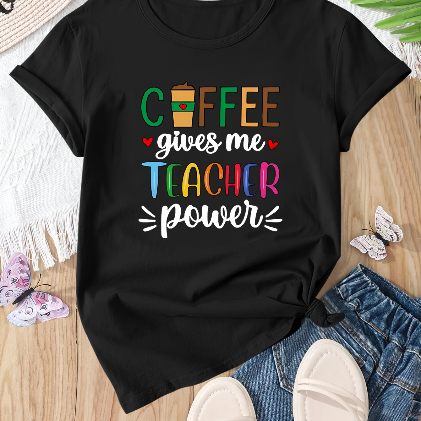 Teacher's Day Coffee Print Round Neck Sports T-shirt, Short Sleeve Running Casual Top, Women's Activewear
Teacher's Day Coffee Print Round Neck Sports T-shirt, Short Sleeve Running Casual Top, Women's Activewear