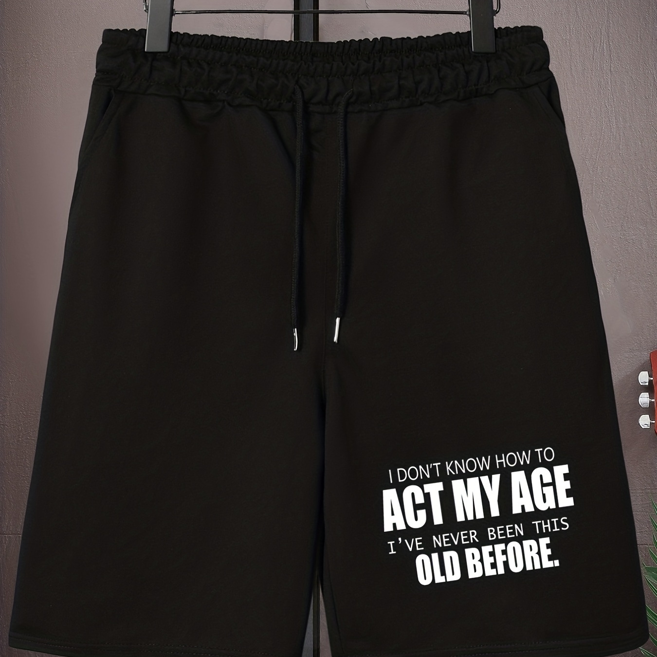 Men's Plus Size Casual Shorts With Funny Words Print, Oversized Clothing For Spring And Summer
Men's Plus Size Casual Shorts With Funny Words Print, Oversized Clothing For Spring And Summer