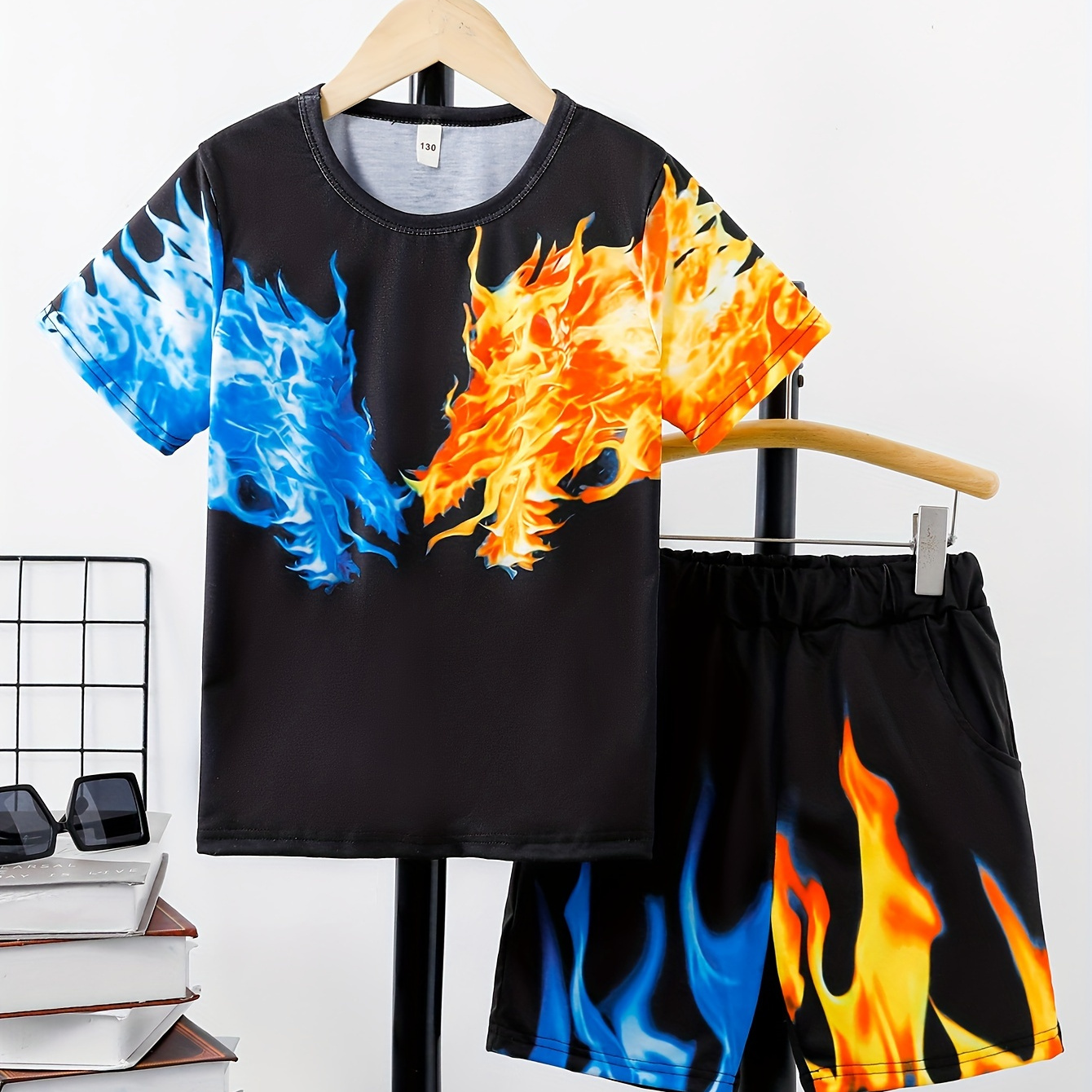 2pcs Boys Casual Cool Flame Dragon 3d Graphic Print Short Sleeve T-shirt & Shorts Set, Comfy Summer Boys Clothes
2pcs Boys Casual Cool Flame Dragon 3d Graphic Print Short Sleeve T-shirt & Shorts Set, Comfy Summer Boys Clothes
